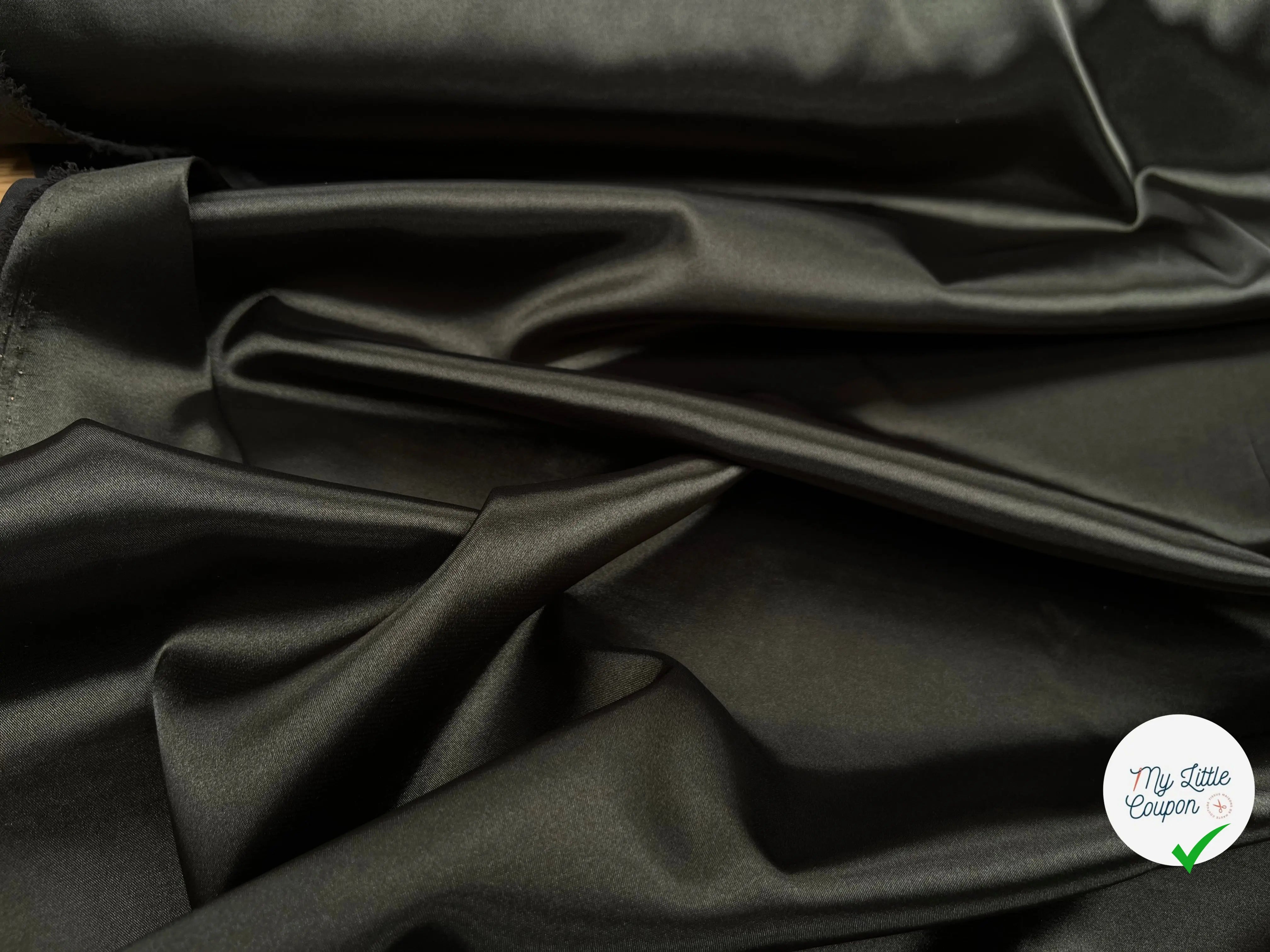 SATIN FLUIDE VERT OLIVE UN PEU STRETCH - My Little Coupon