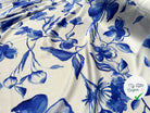 SATIN HEAVY PAPILLONS ET FLEURS D'AZUR - My Little Coupon