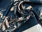 SATIN IMPRIMÉ MOTIF ABSTRAIT FOND BLEU POLYESTER 150CM - My Little Coupon