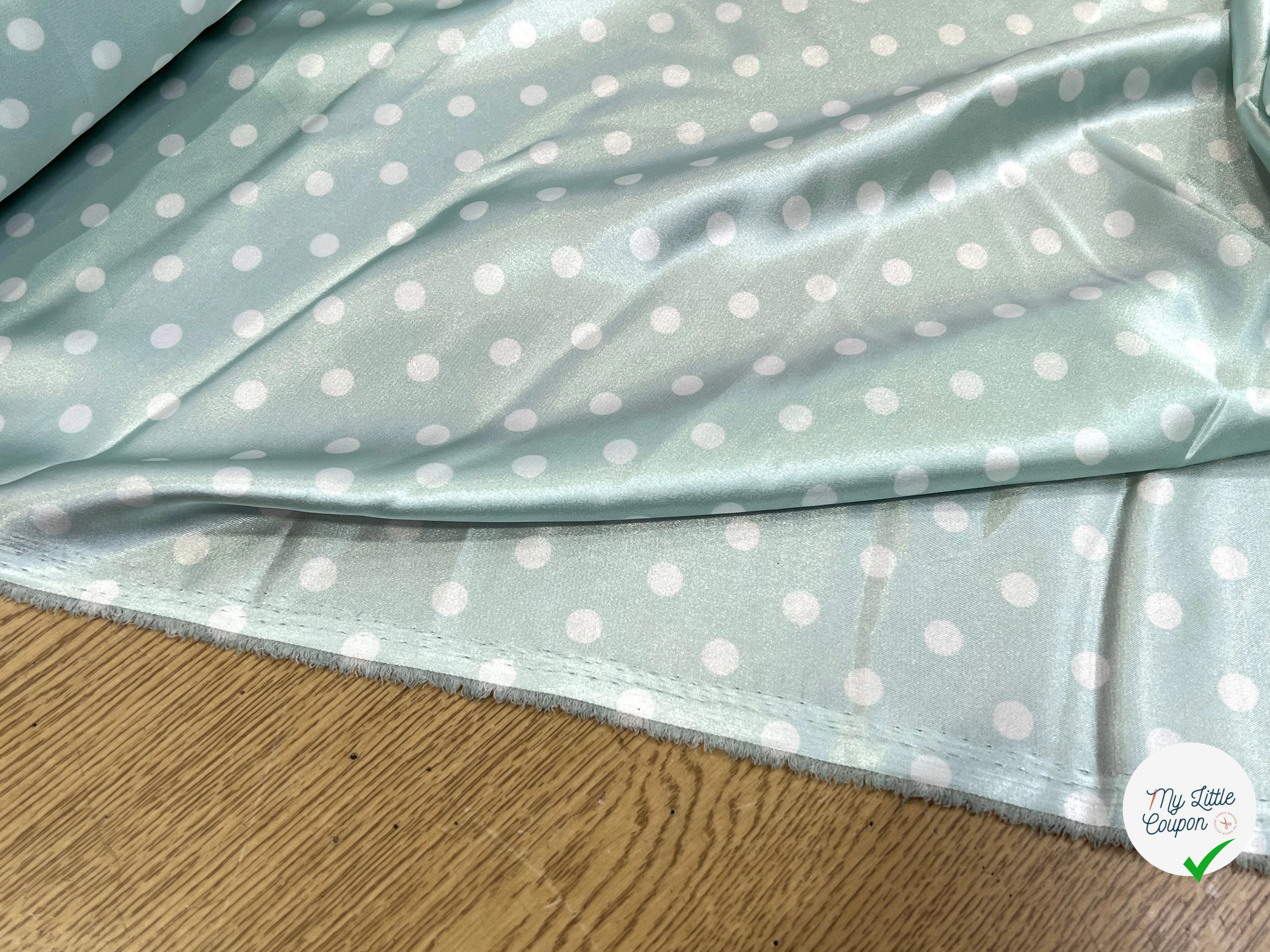 SATIN IMPRIMÉ POIS BLEU CIEL - My Little Coupon
