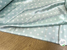 SATIN IMPRIMÉ POIS BLEU CIEL - My Little Coupon