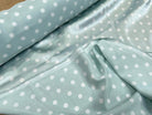 SATIN IMPRIMÉ POIS BLEU CIEL - My Little Coupon