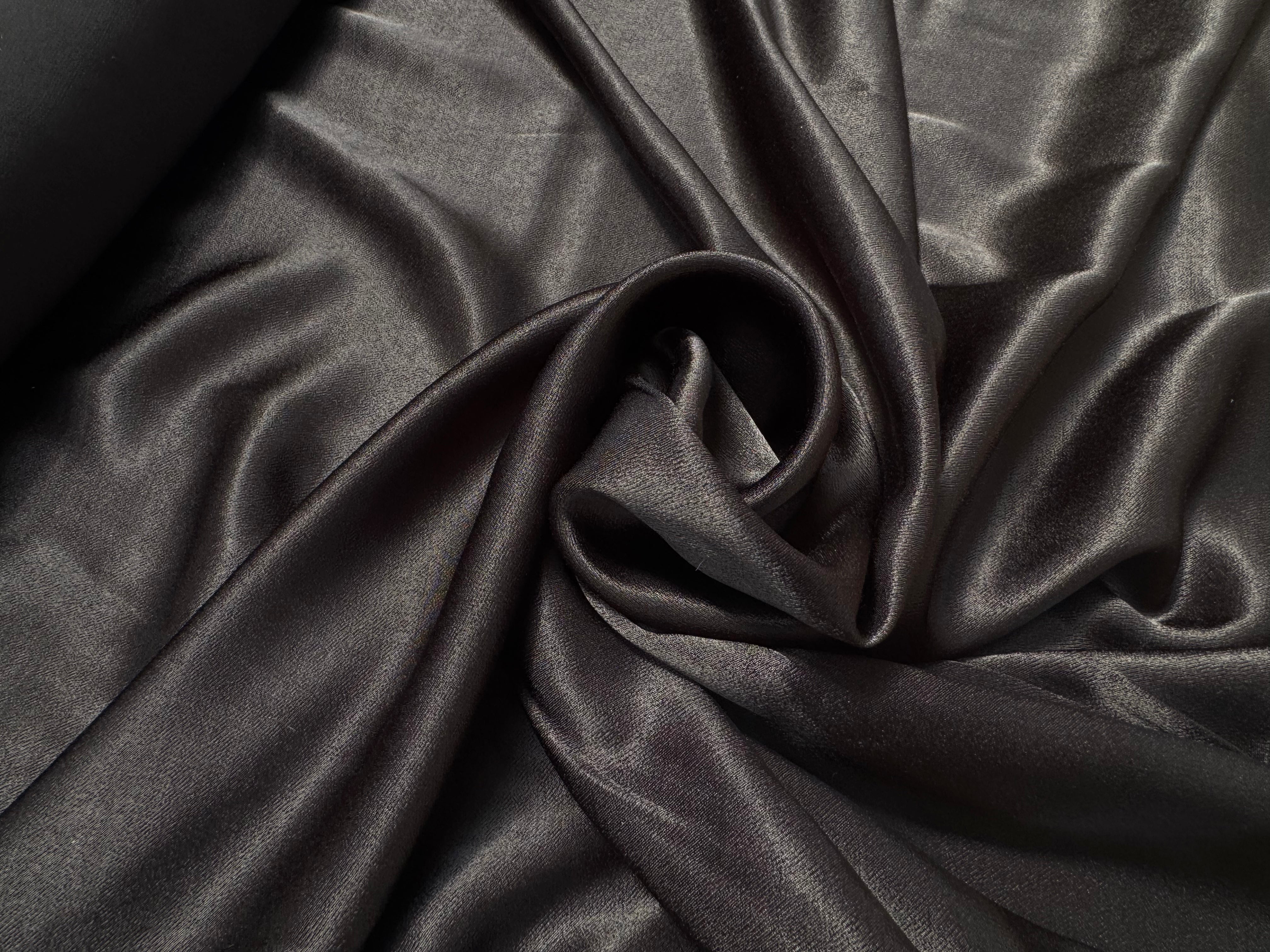 SATIN LOURD NOIR UNI - My Little Coupon