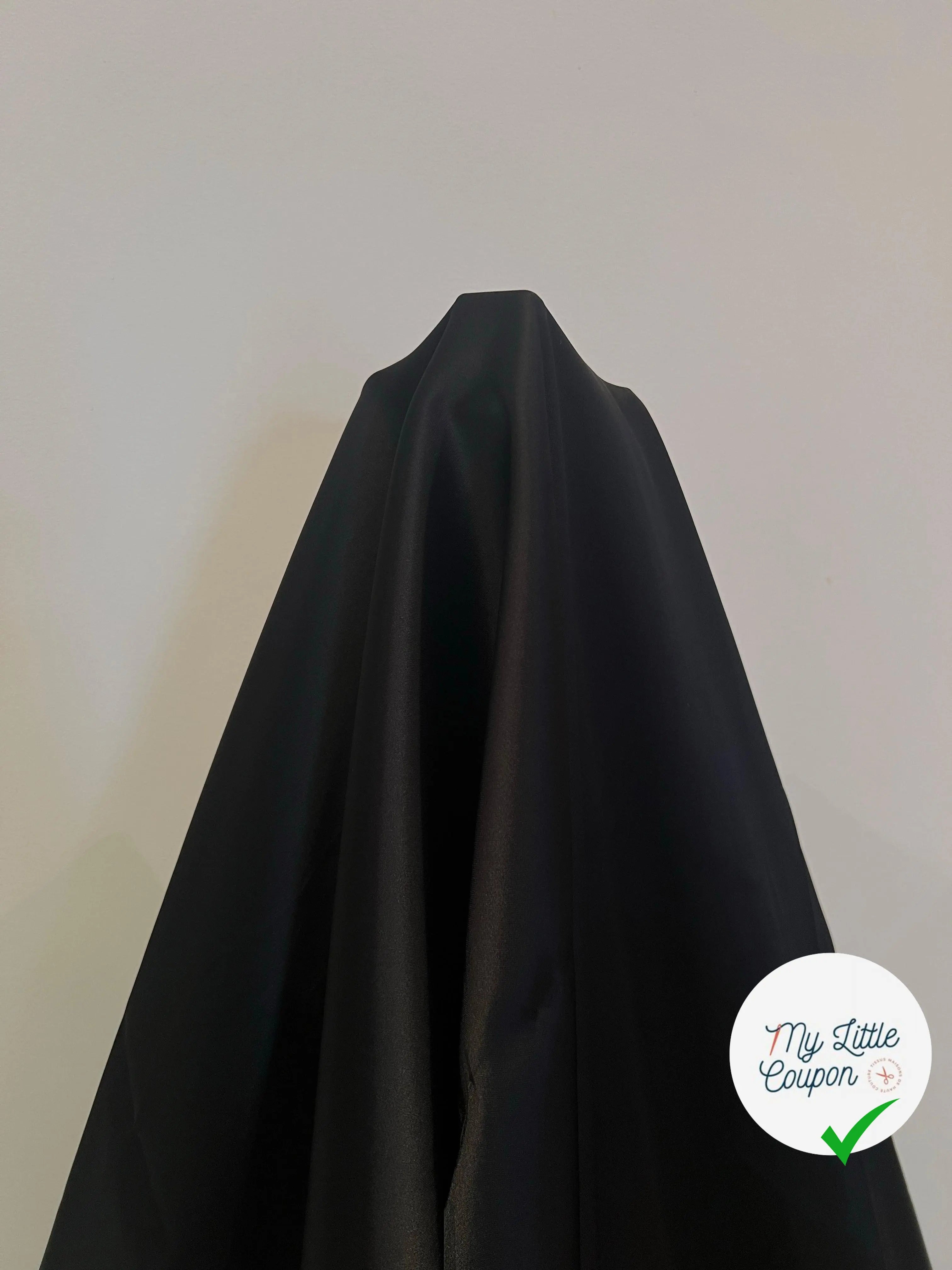 SATIN LOURD VISCOSE NOIR EXTENSIBLE - My Little Coupon - tissu - coudre