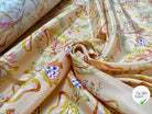 SATIN NUISETTE FOND ROSE PALE MOTIF GRANDE FLEUR - My Little Coupon