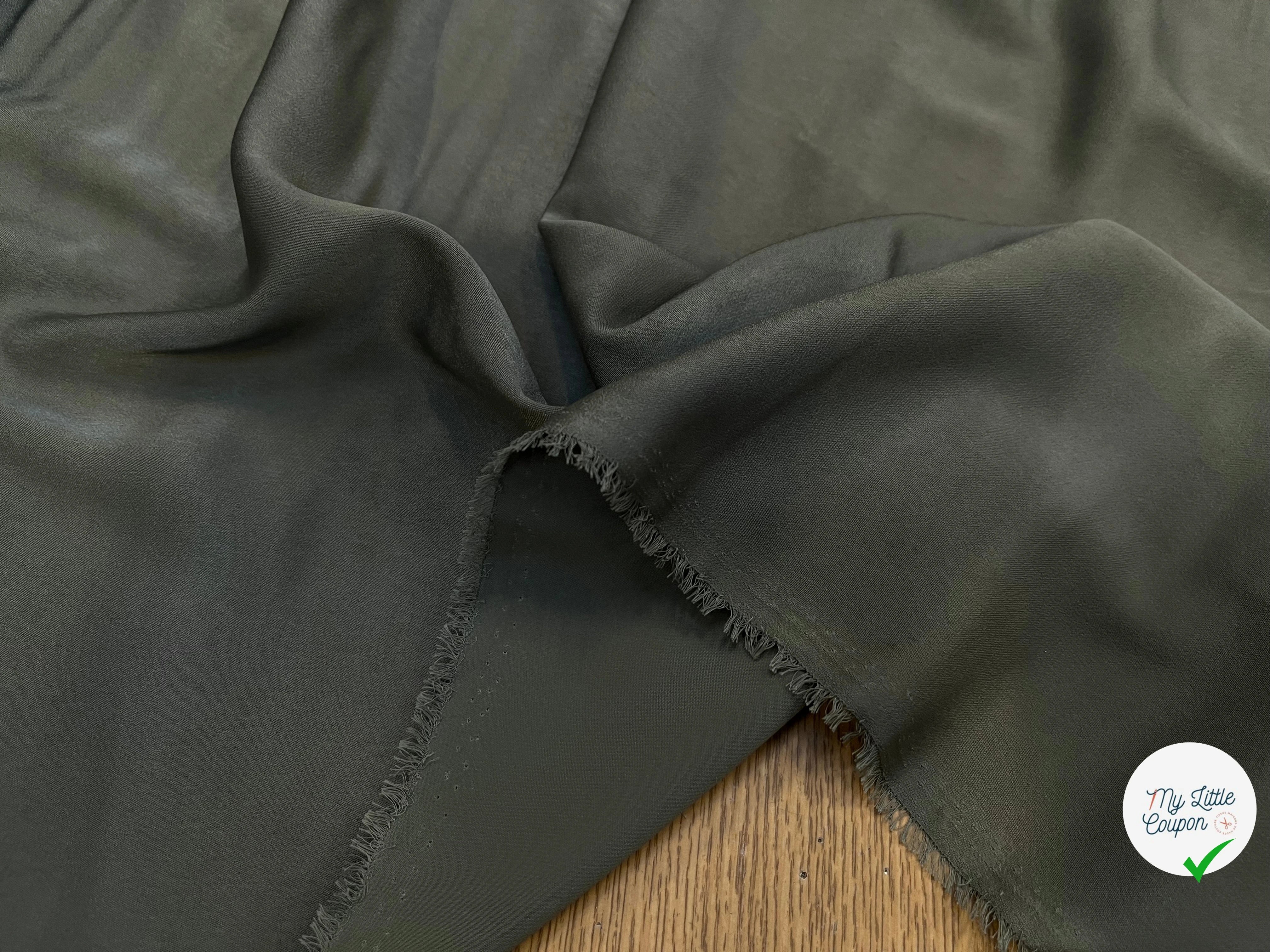 SATIN PEAU DE PÊCHE FLUIDE VERT KAKI - My Little Coupon