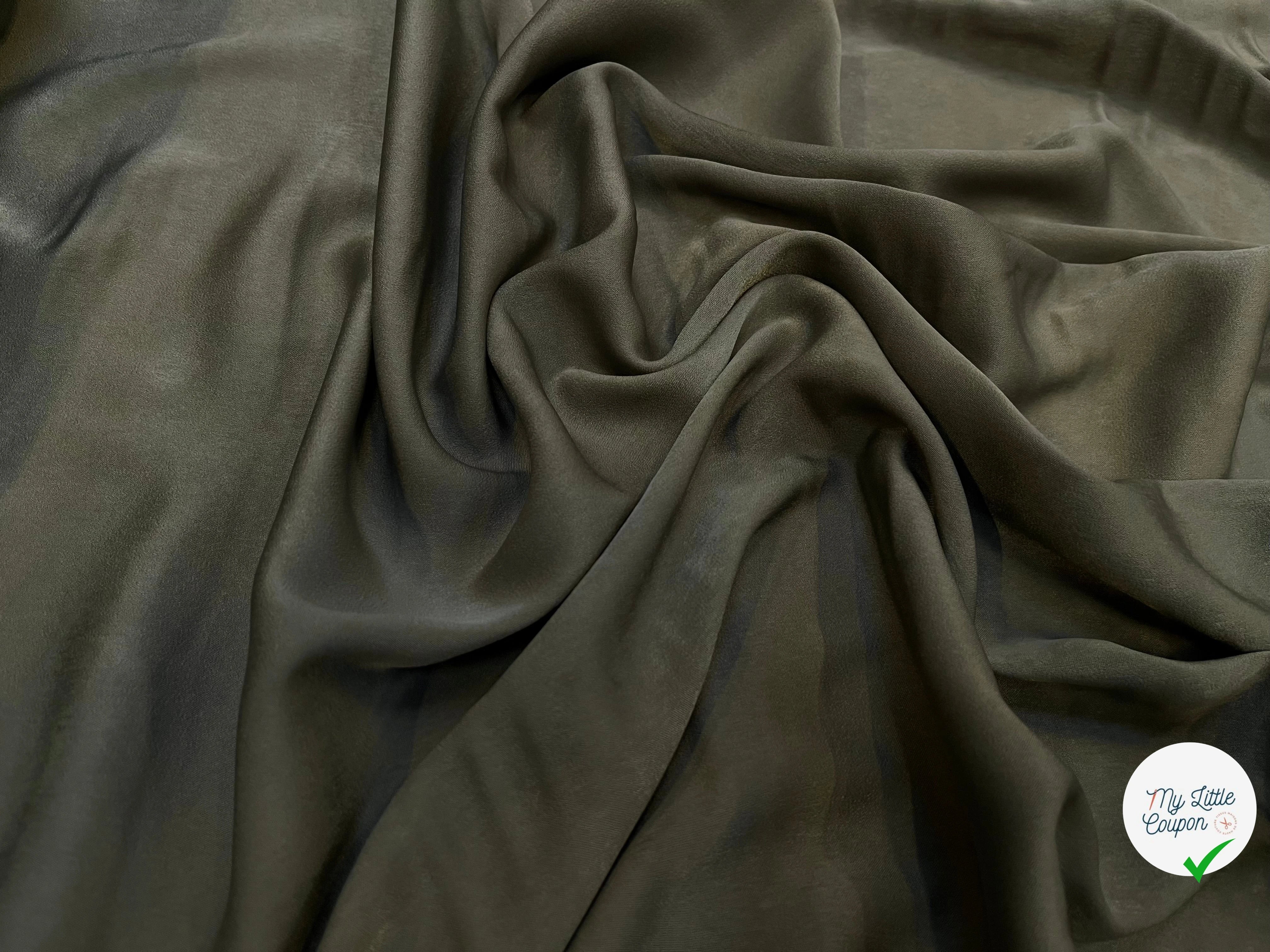 SATIN PEAU DE PÊCHE FLUIDE VERT KAKI - My Little Coupon