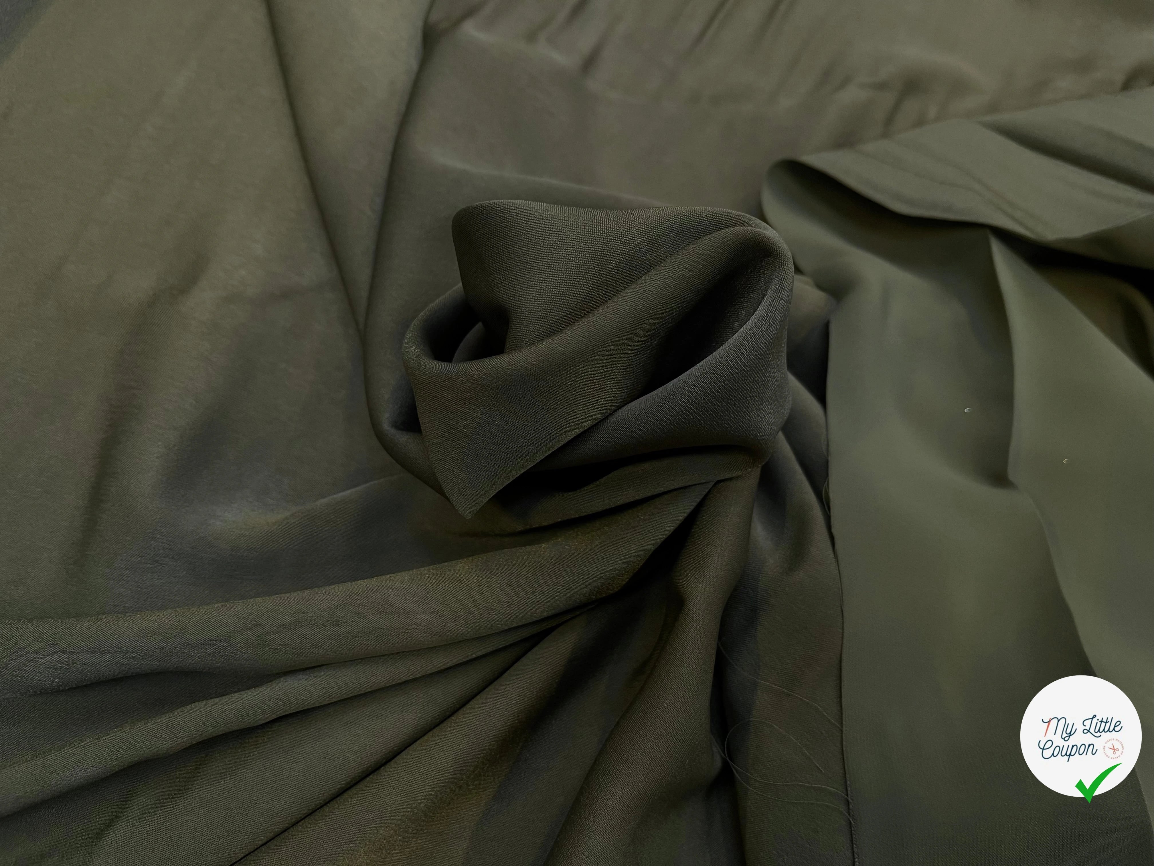 SATIN PEAU DE PÊCHE FLUIDE VERT KAKI - My Little Coupon