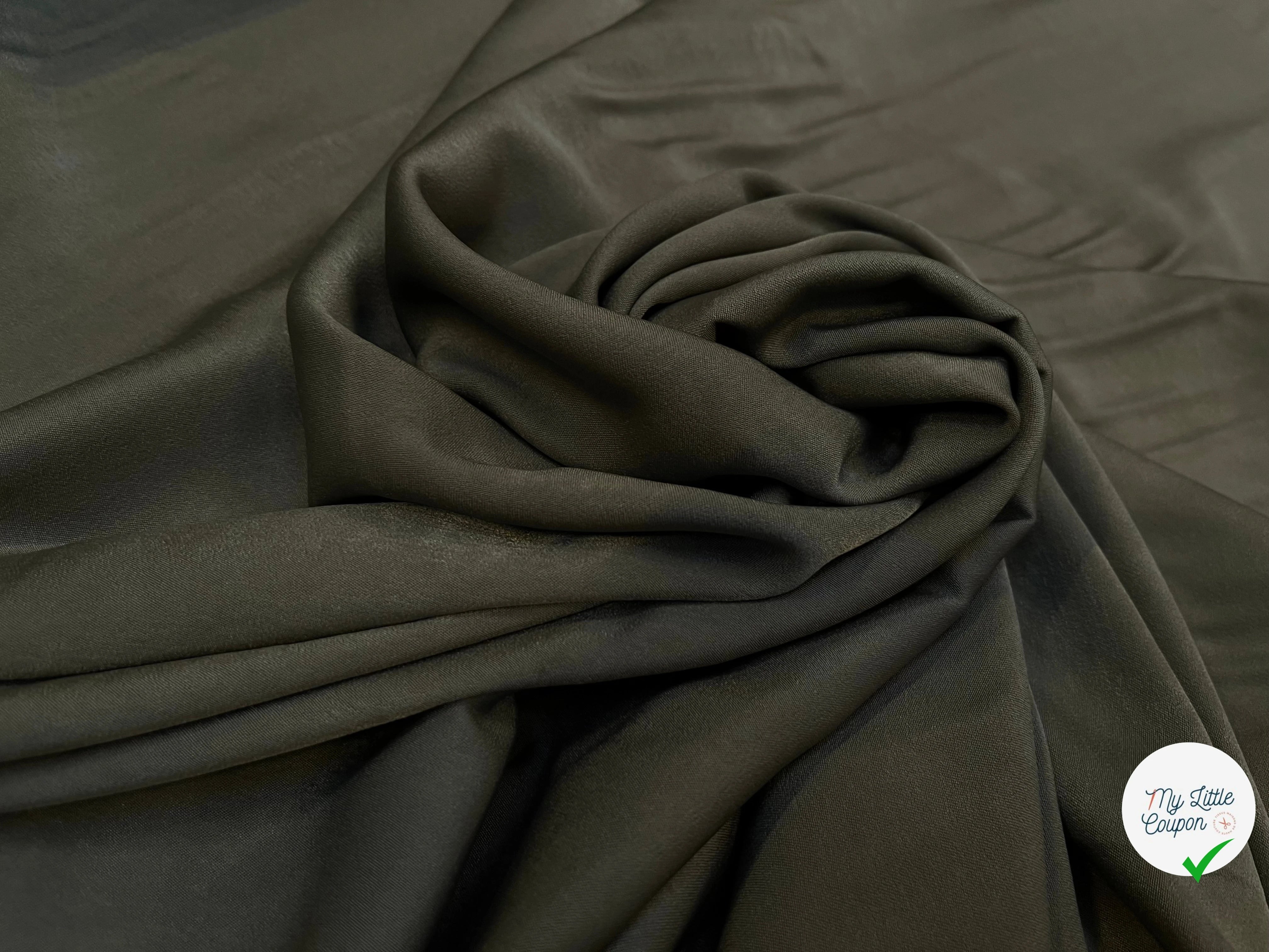 SATIN PEAU DE PÊCHE FLUIDE VERT KAKI - My Little Coupon