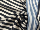 SATIN POLYESTER RAYURES MARINE MSO