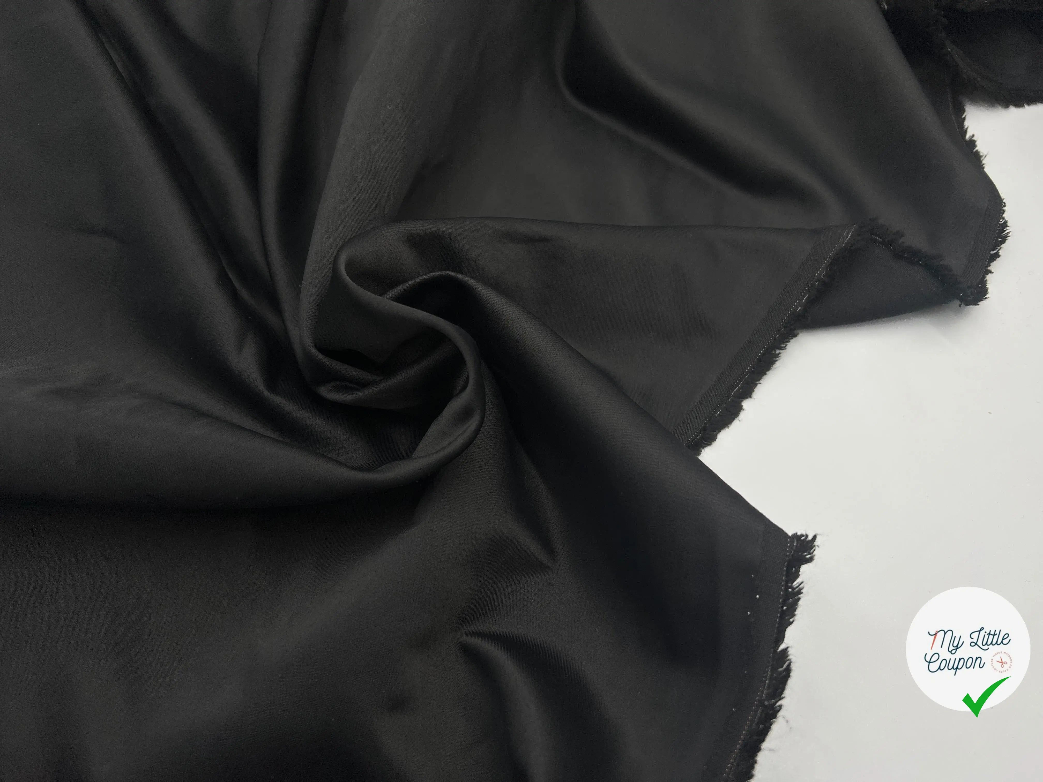 SATIN RICHE NOIR PROFOND - My Little Coupon - tissu - coudre