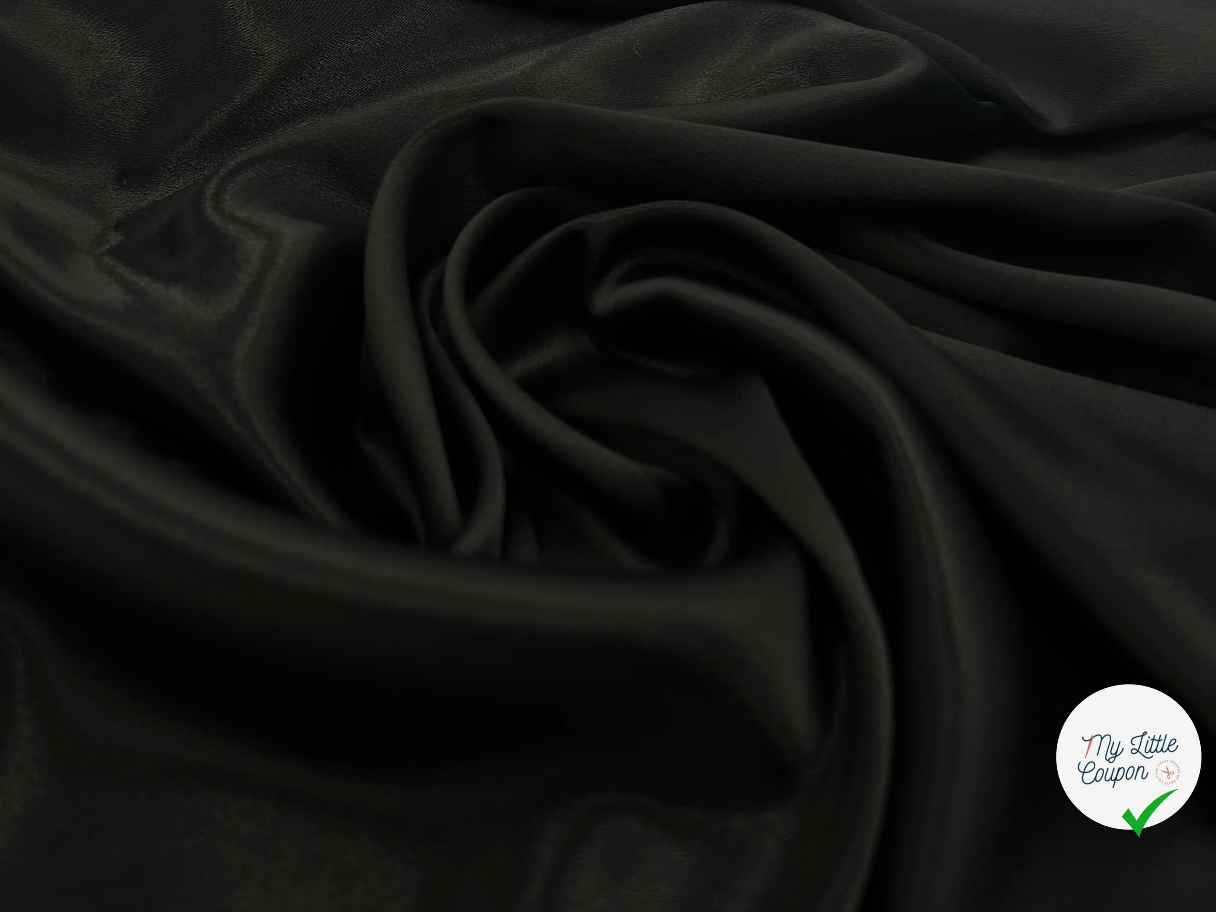 SATIN RICHE NOIR STRETCH - My Little Coupon - tissu - coudre