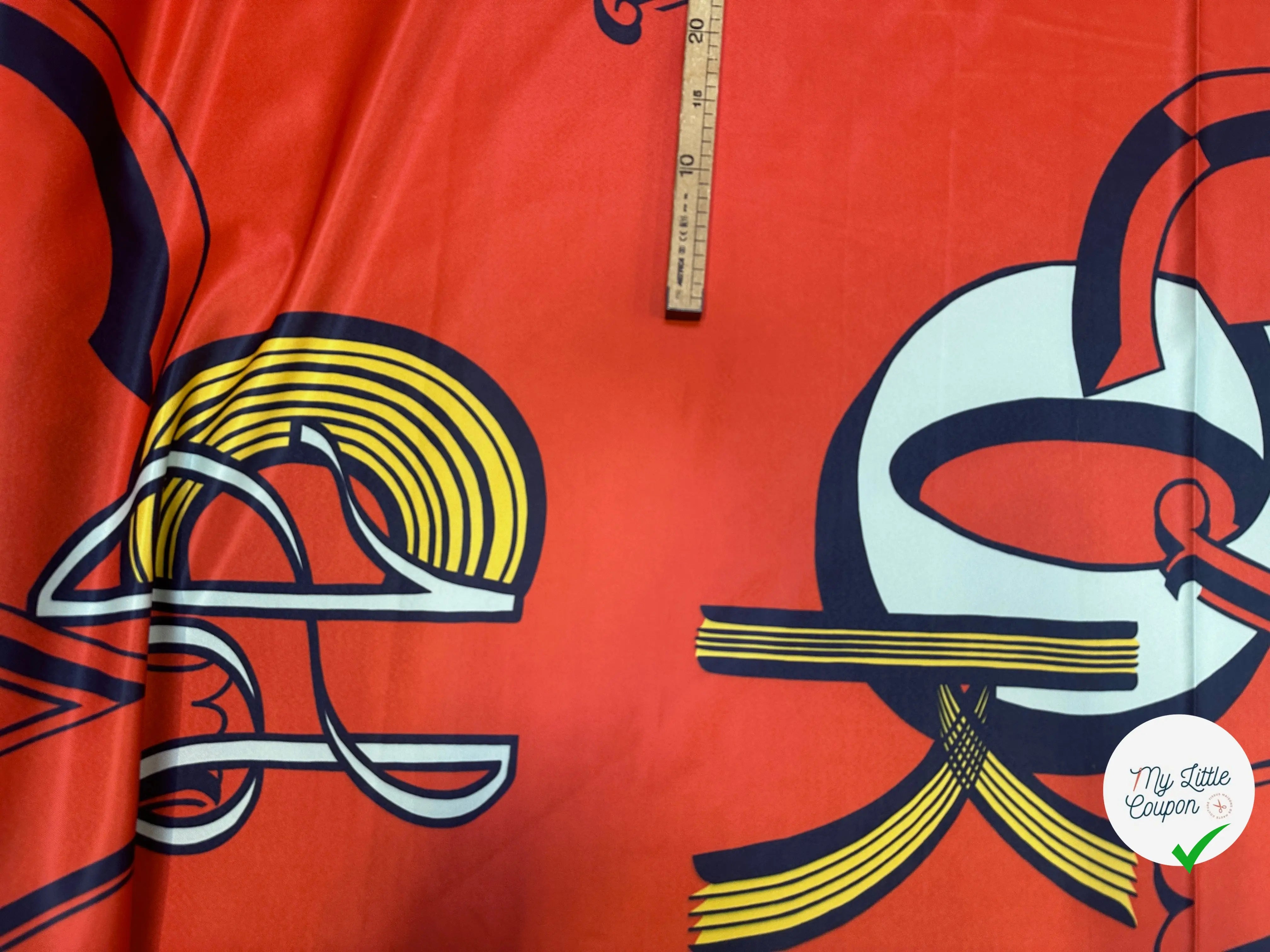 SATIN SERGÉ LOURD MIAMI POP ART ORANGE - My Little Coupon