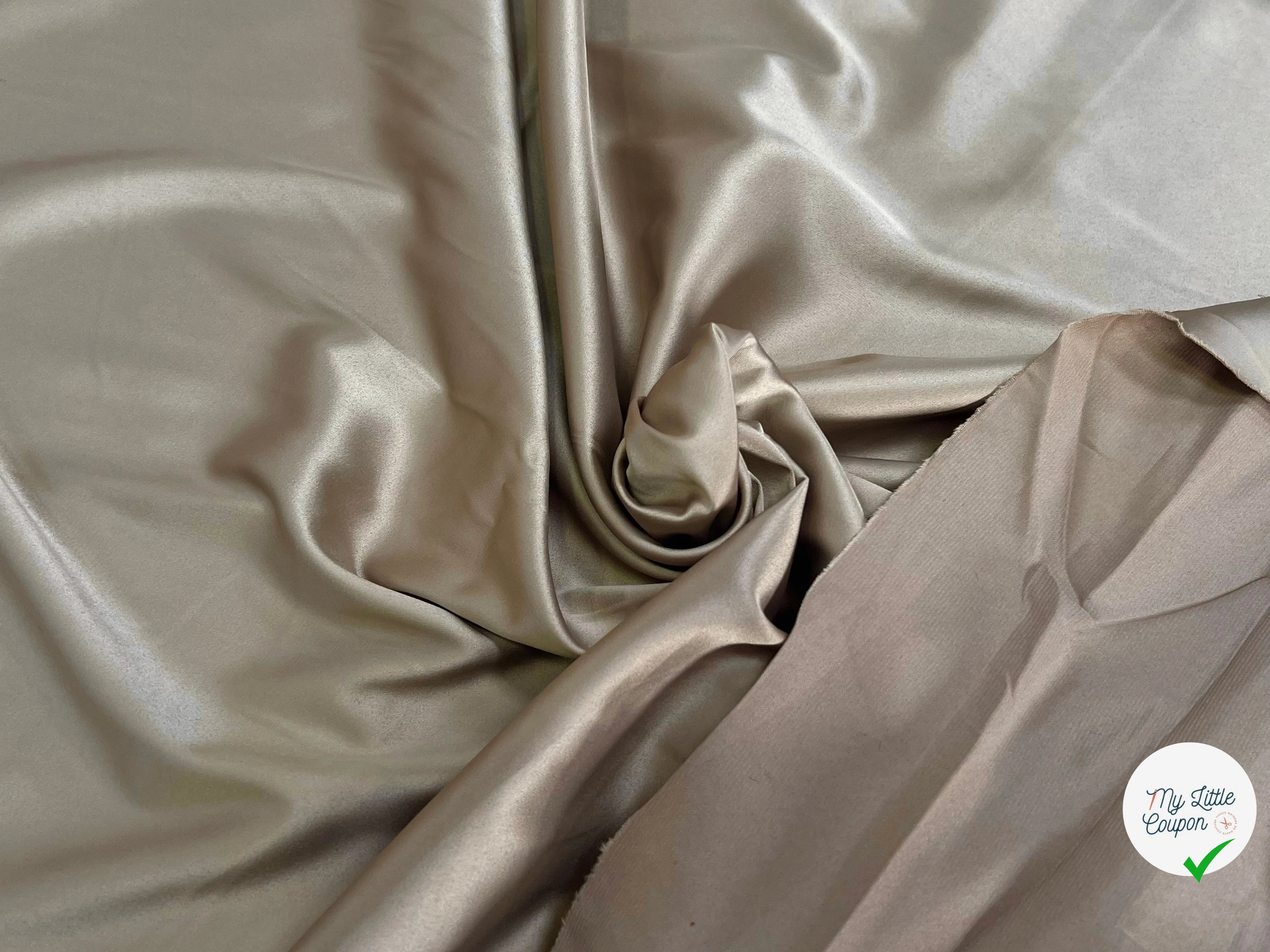 SATIN STRETCH FLUIDE BEIGE 150CM - My Little Coupon