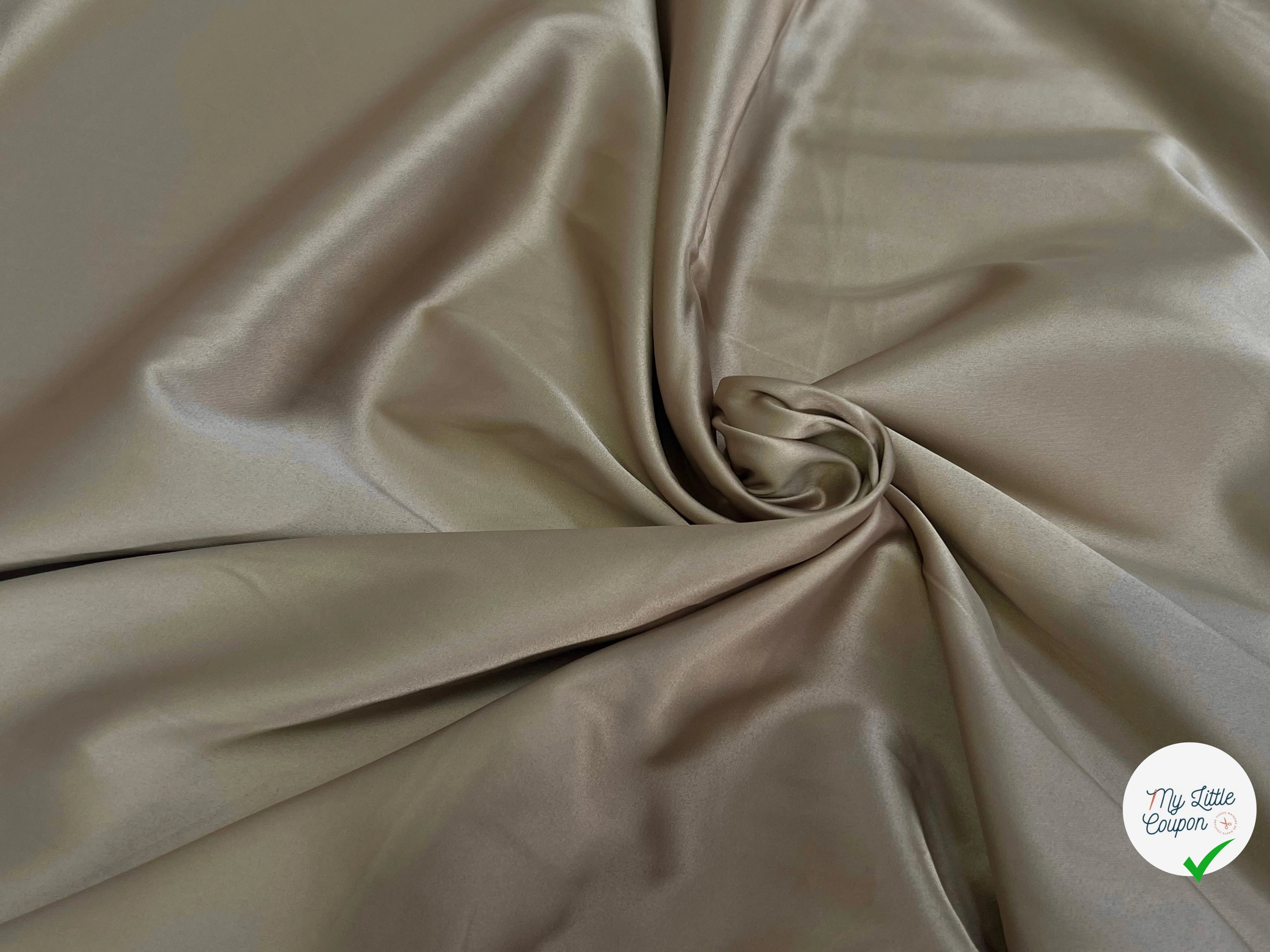 SATIN STRETCH FLUIDE BEIGE 150CM - My Little Coupon