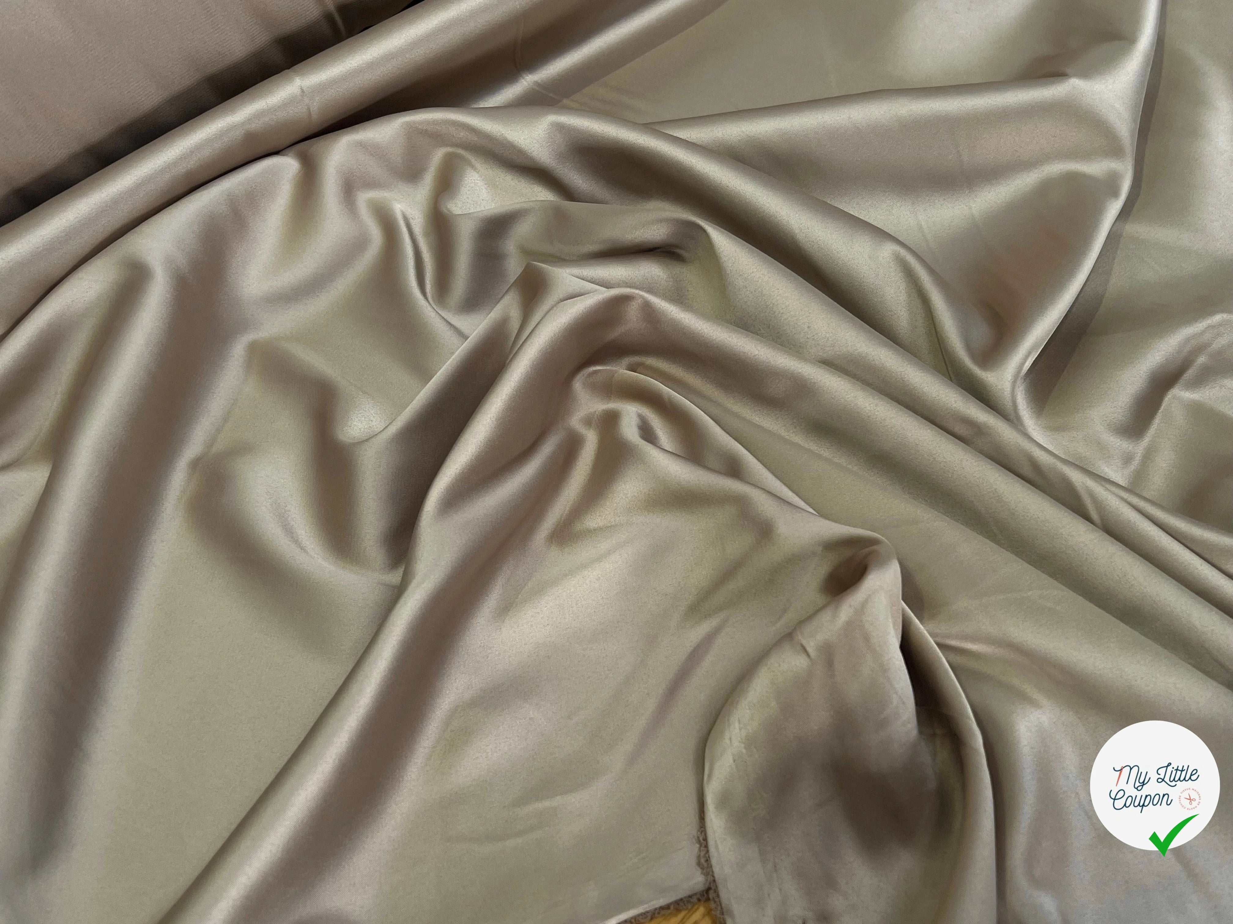 SATIN STRETCH FLUIDE BEIGE 150CM - My Little Coupon