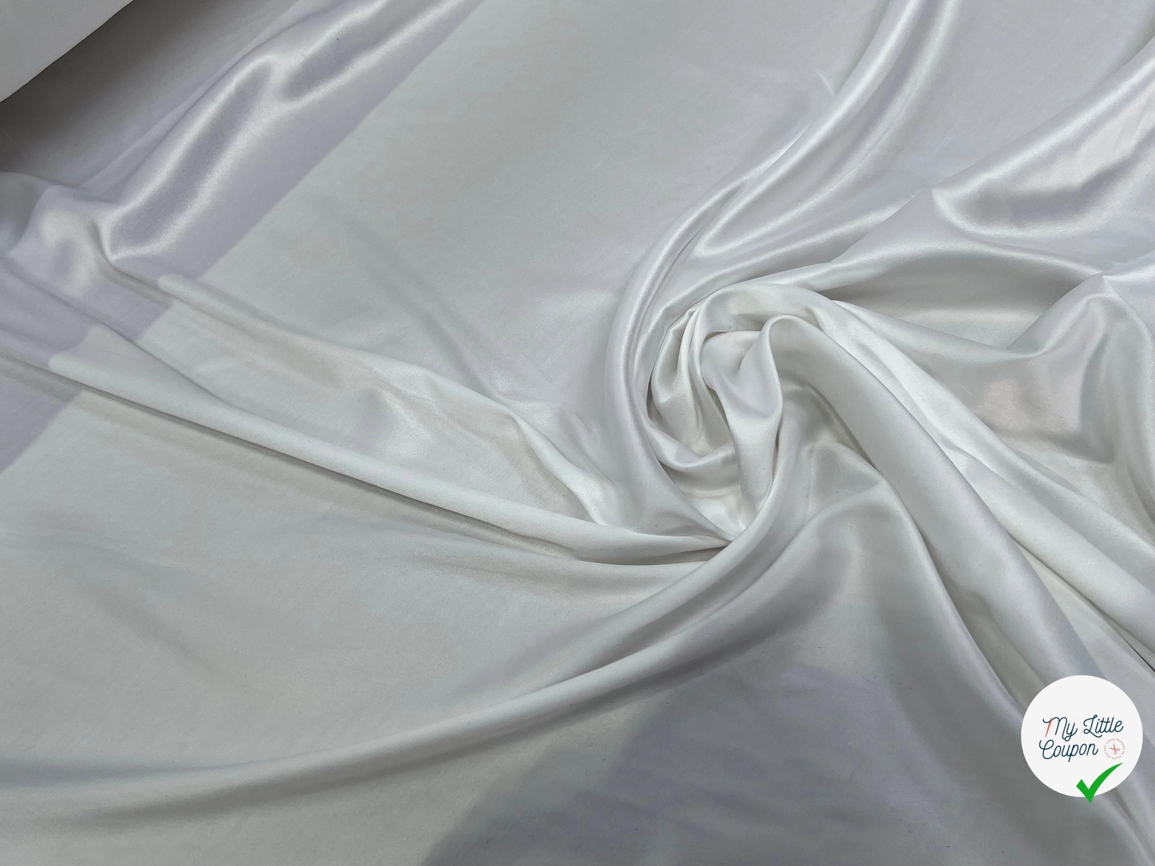 SATIN STRETCH FLUIDE BLANC 150CM - My Little Coupon