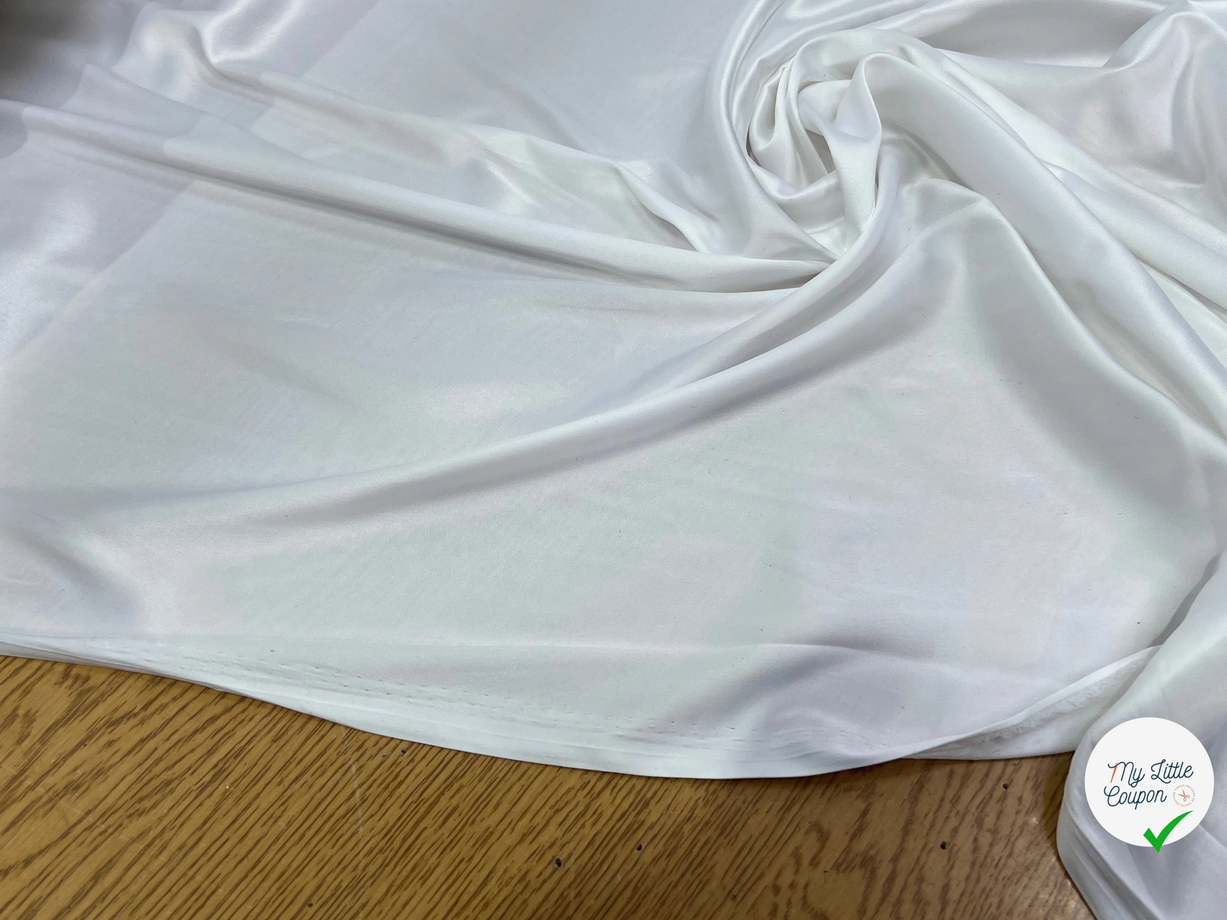SATIN STRETCH FLUIDE BLANC 150CM - My Little Coupon