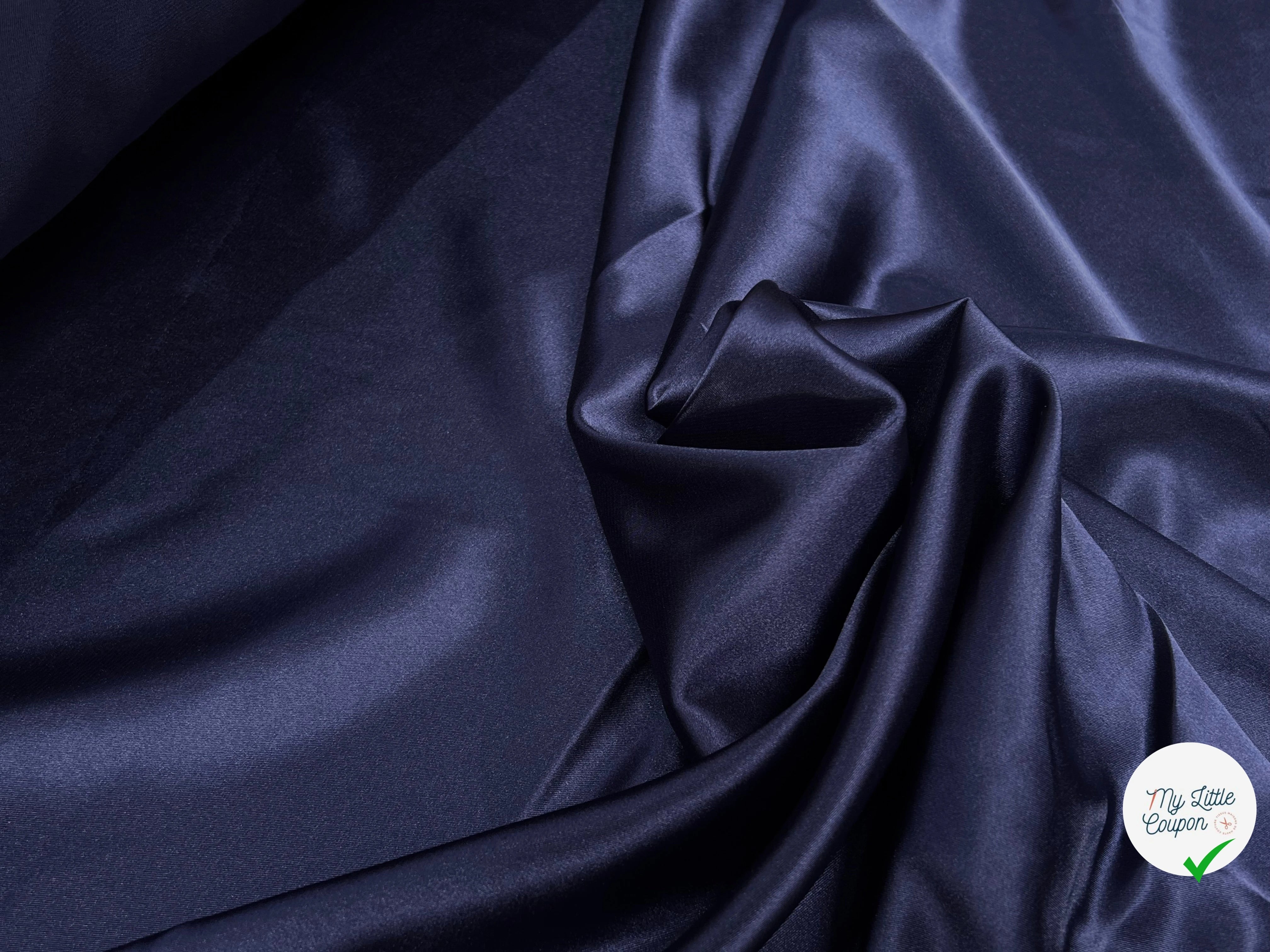 SATIN STRETCH FLUIDE BLEU MARINE - My Little Coupon