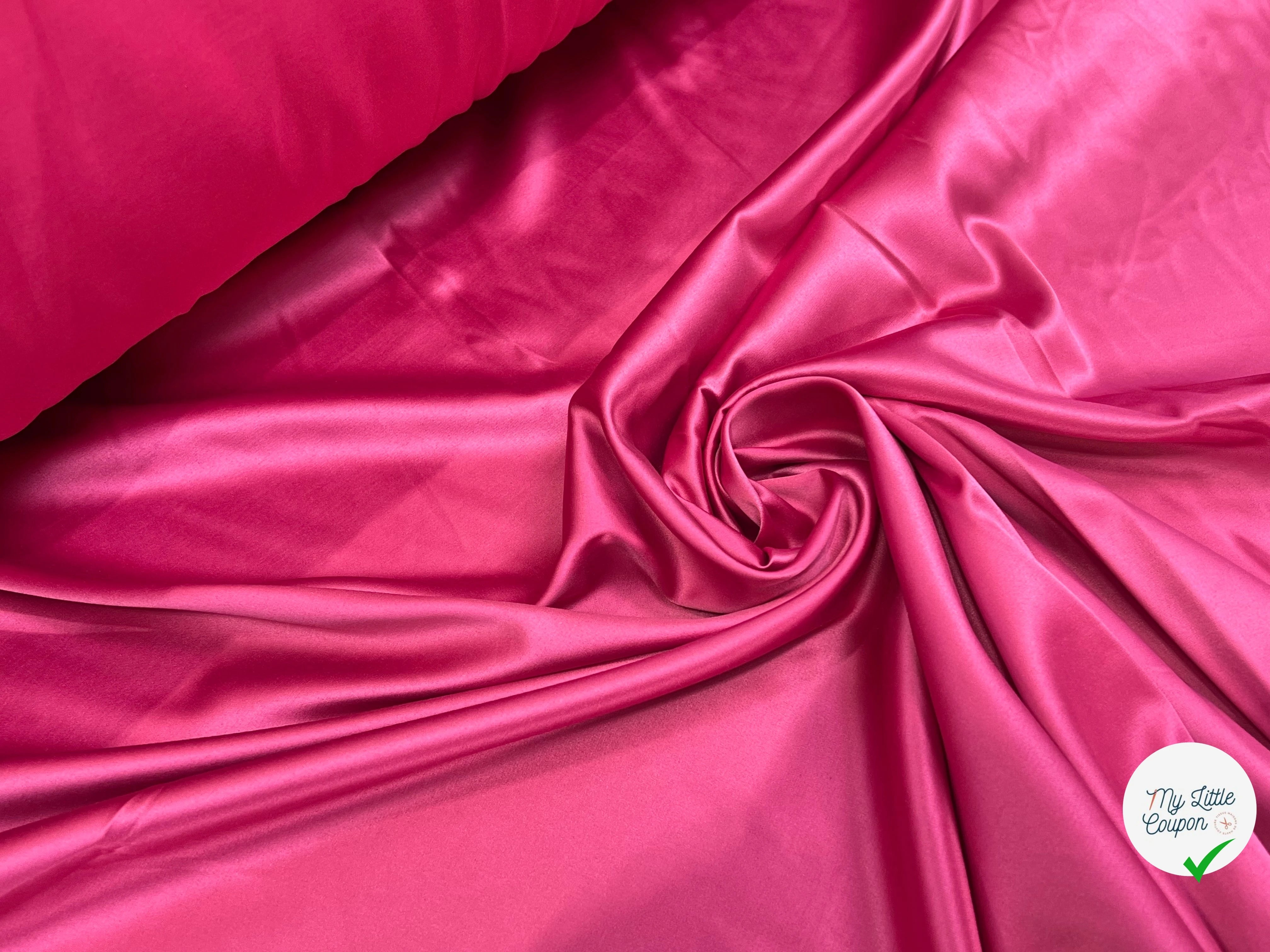 SATIN STRETCH FLUIDE ROSE FRAMBOISE - My Little Coupon