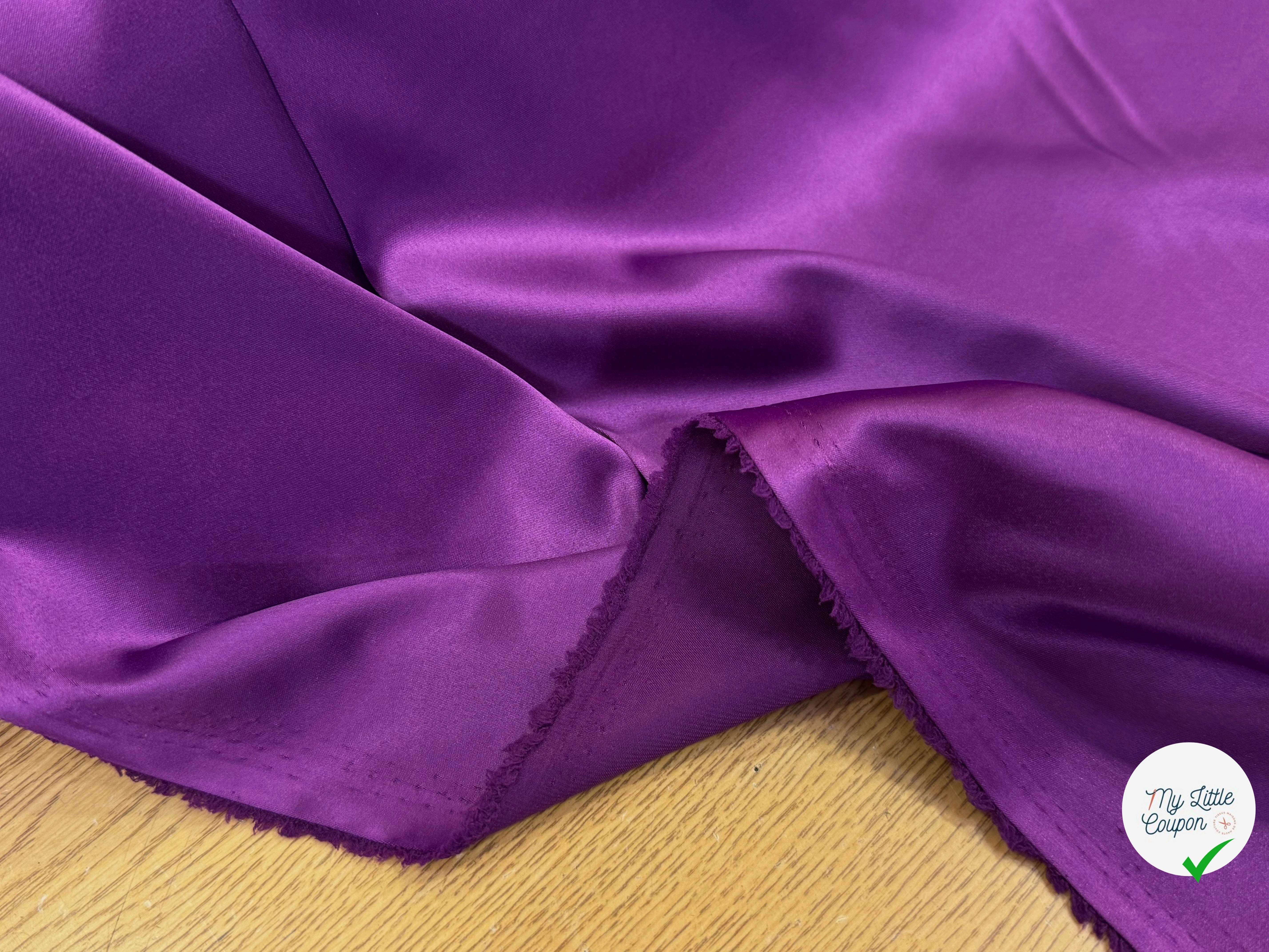 SATIN STRETCH FLUIDE VIOLET AUBERGINE - My Little Coupon