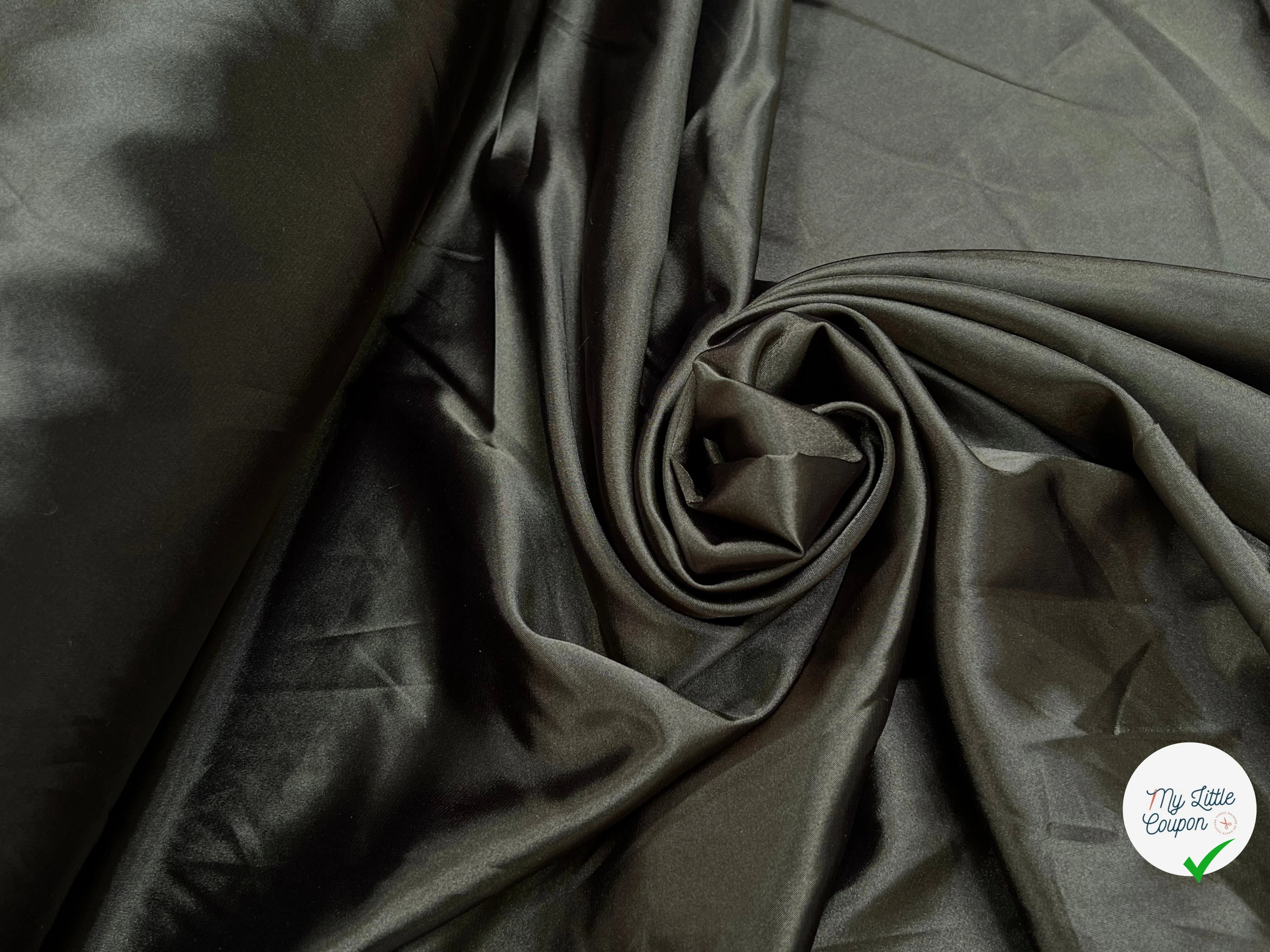SATIN STRETCH KAKI SHINY FLUIDE - My Little Coupon