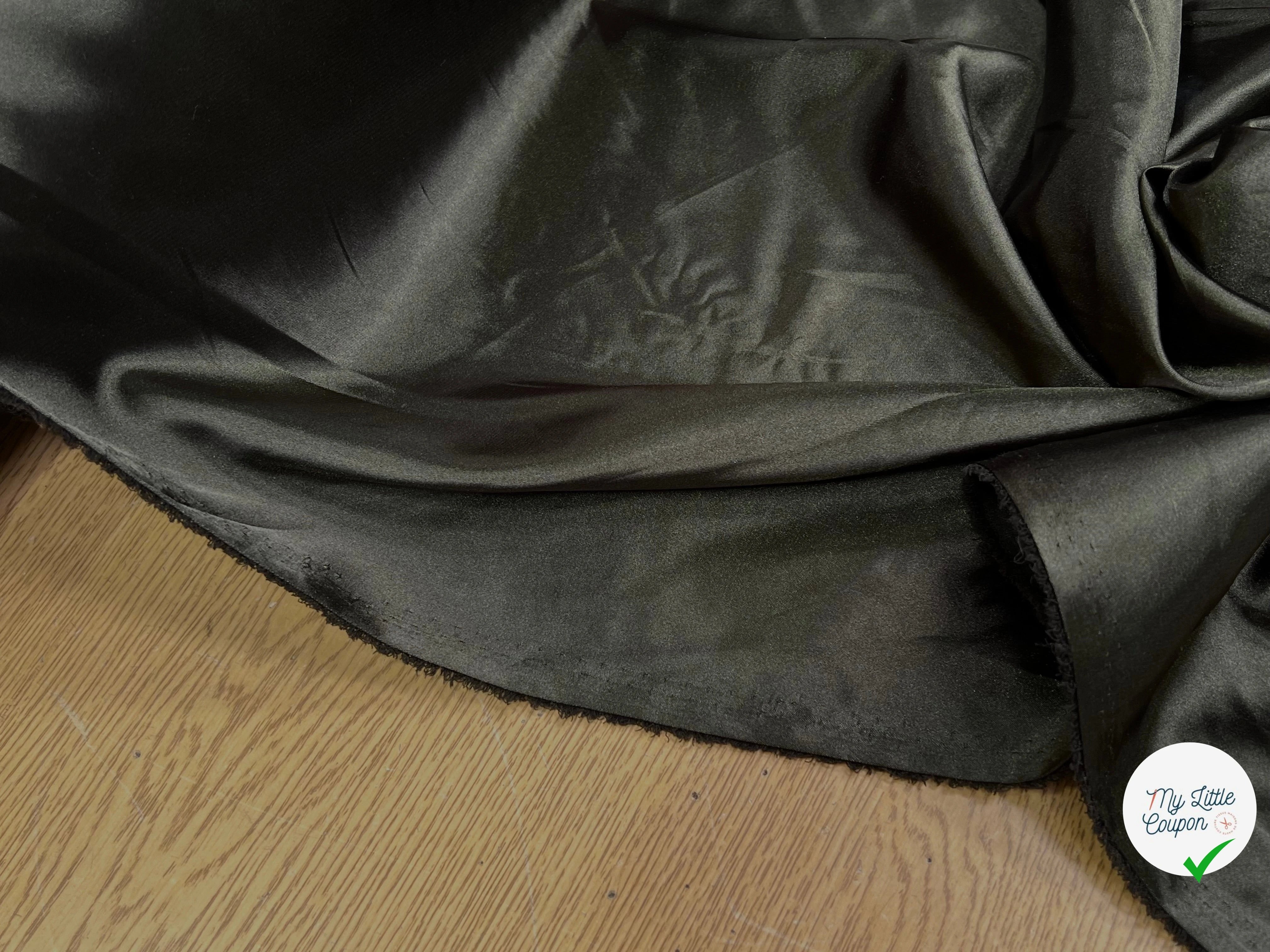 SATIN STRETCH KAKI SHINY FLUIDE - My Little Coupon