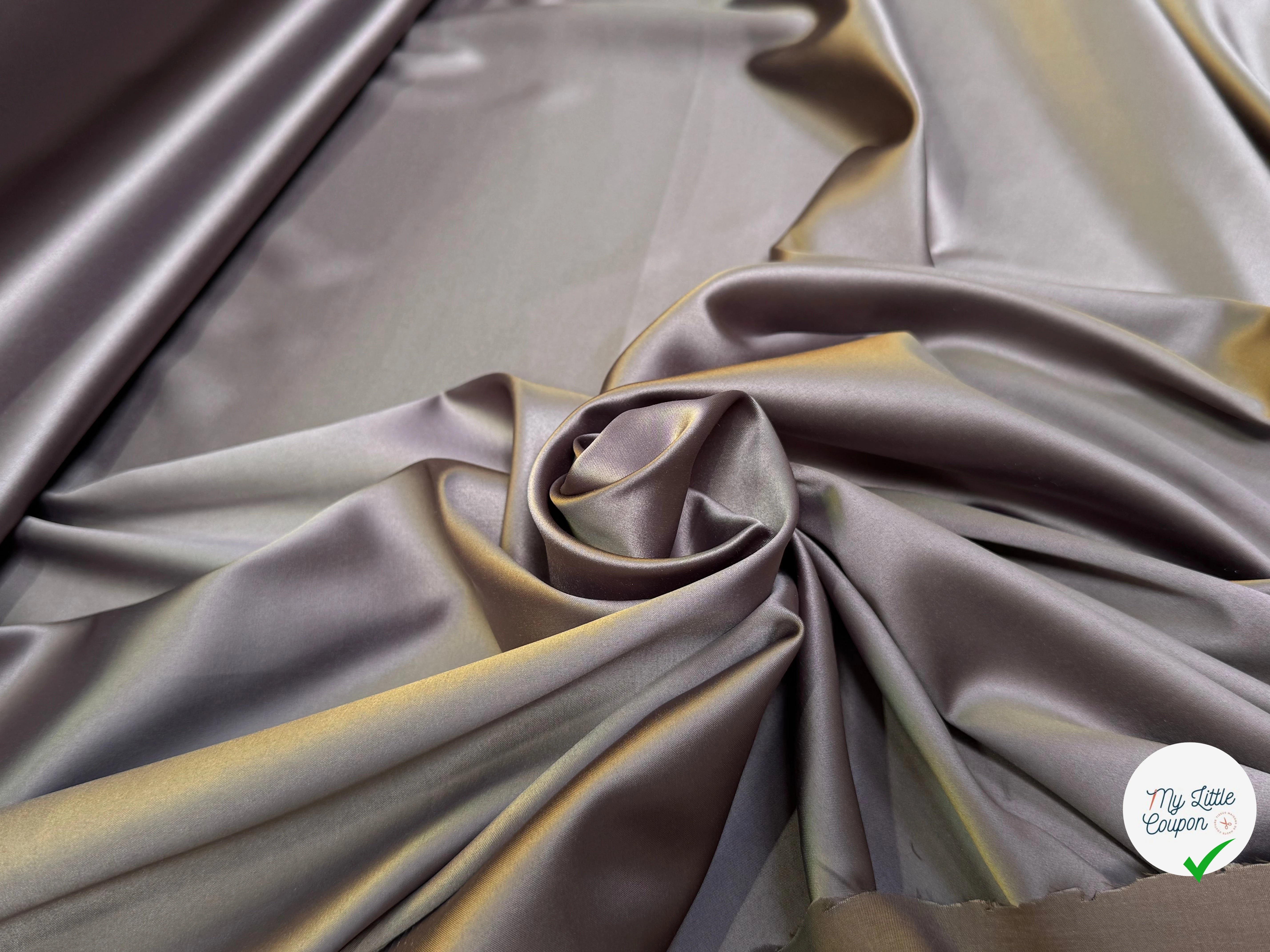SATIN STRETCH MARRON GLACÉ FLUIDE - My Little Coupon
