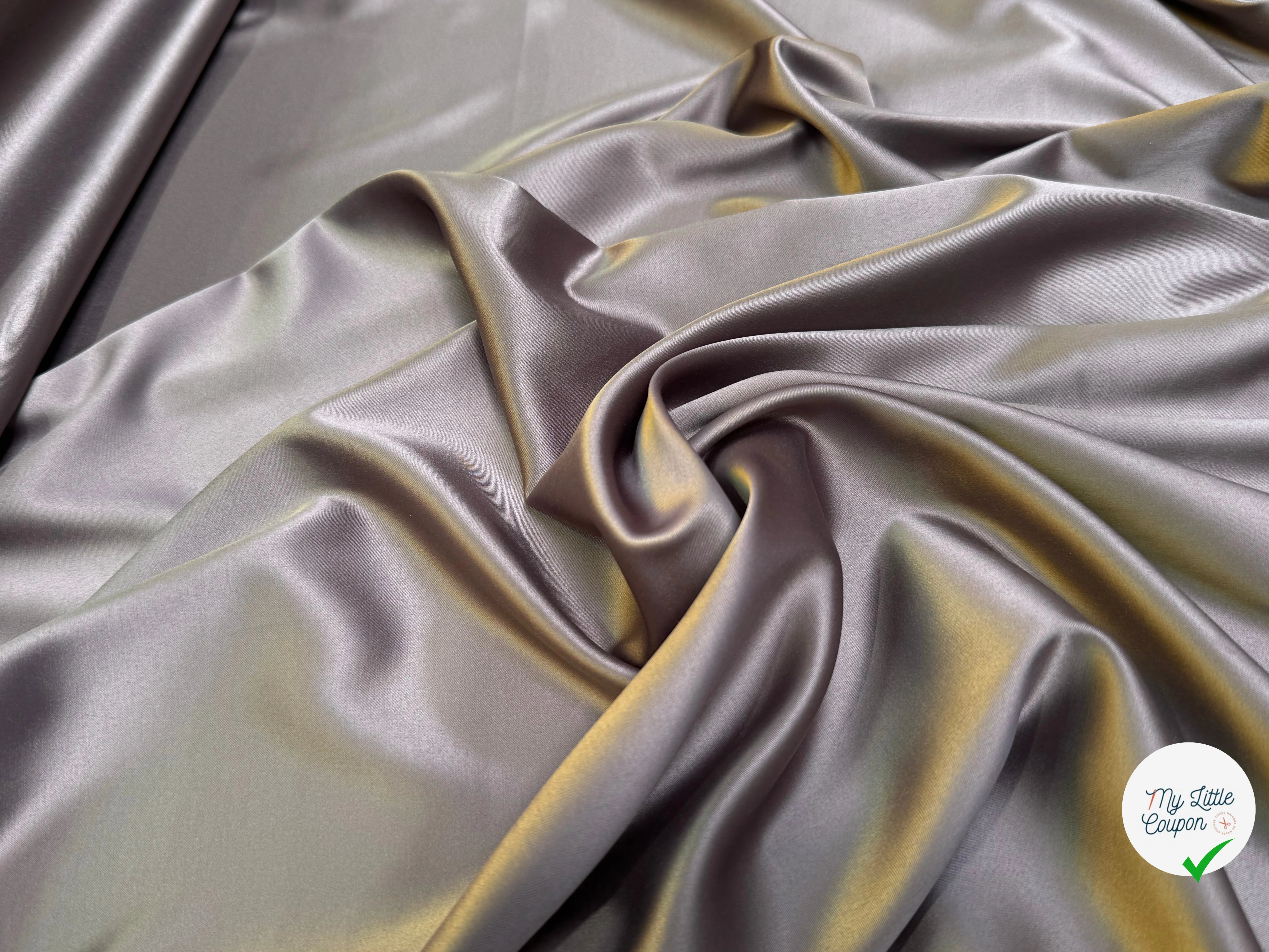 SATIN STRETCH MARRON GLACÉ FLUIDE - My Little Coupon