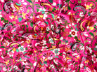SATIN VELOUTÉ DE JOLIES FLEURS FOND ROSE - My Little Coupon