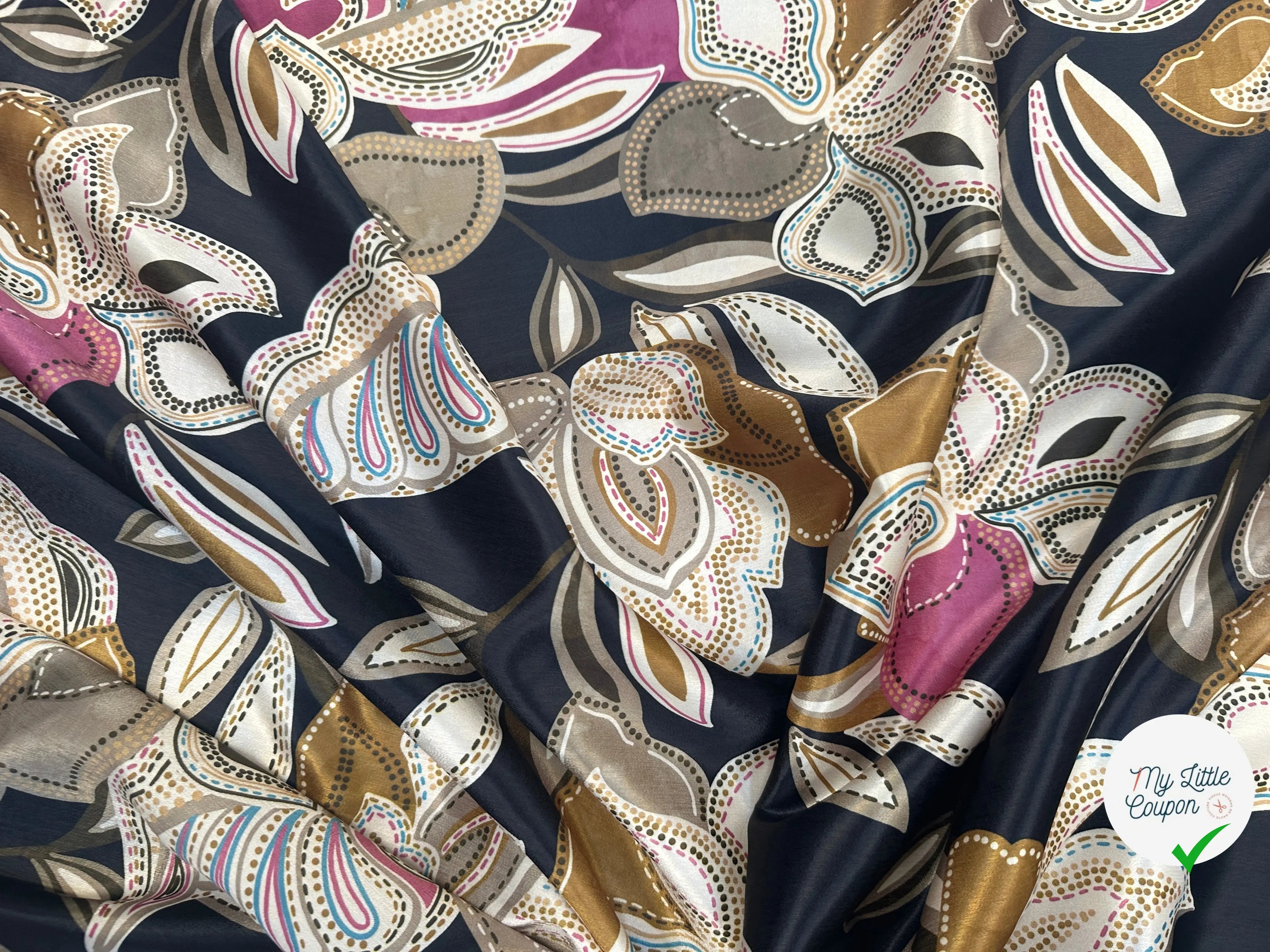 SATIN VELOUTÉ FLEUR DE NUIT DORÉE MLC INTERN