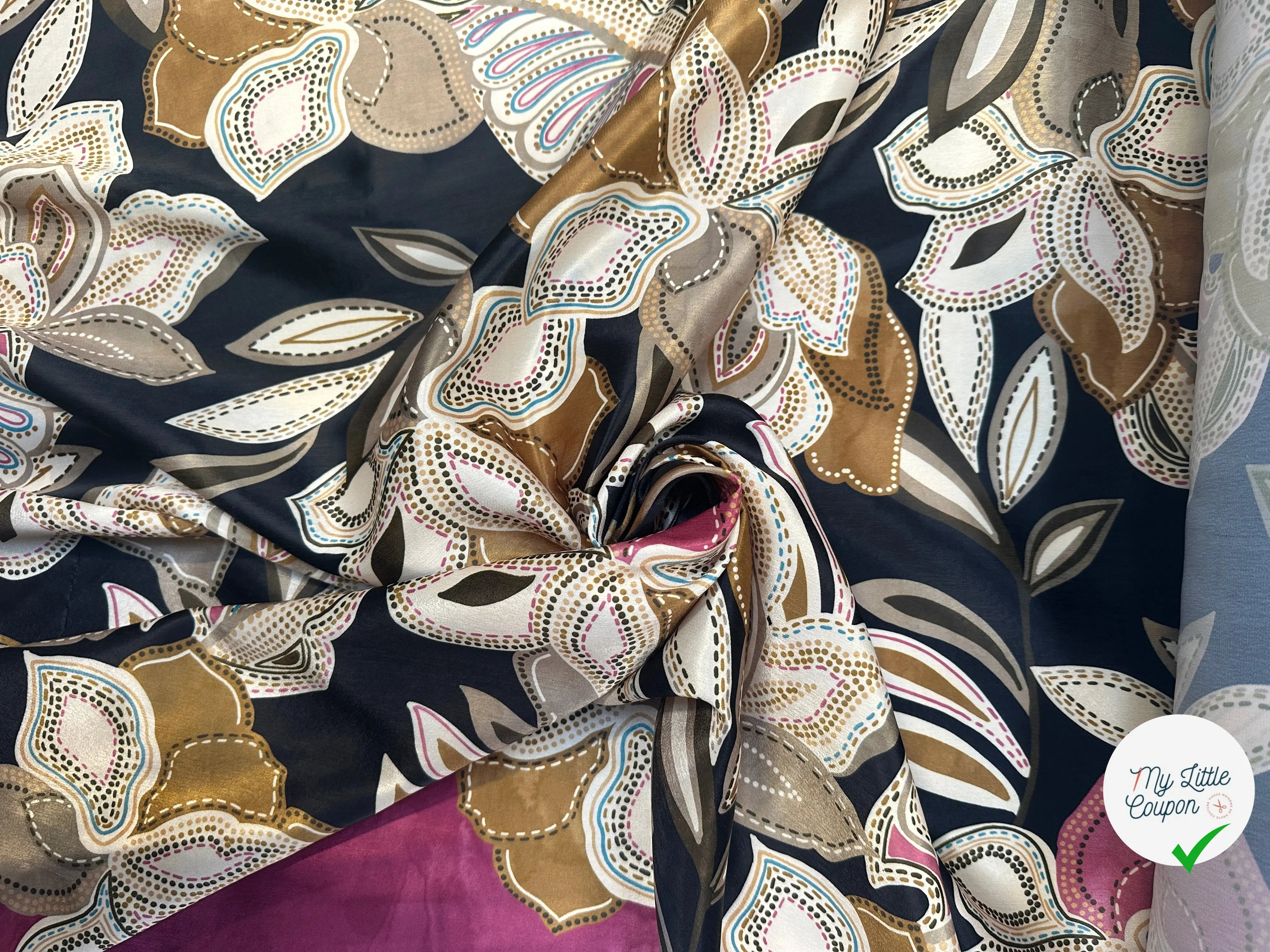 SATIN VELOUTÉ FLEUR DE NUIT DORÉE MLC INTERN
