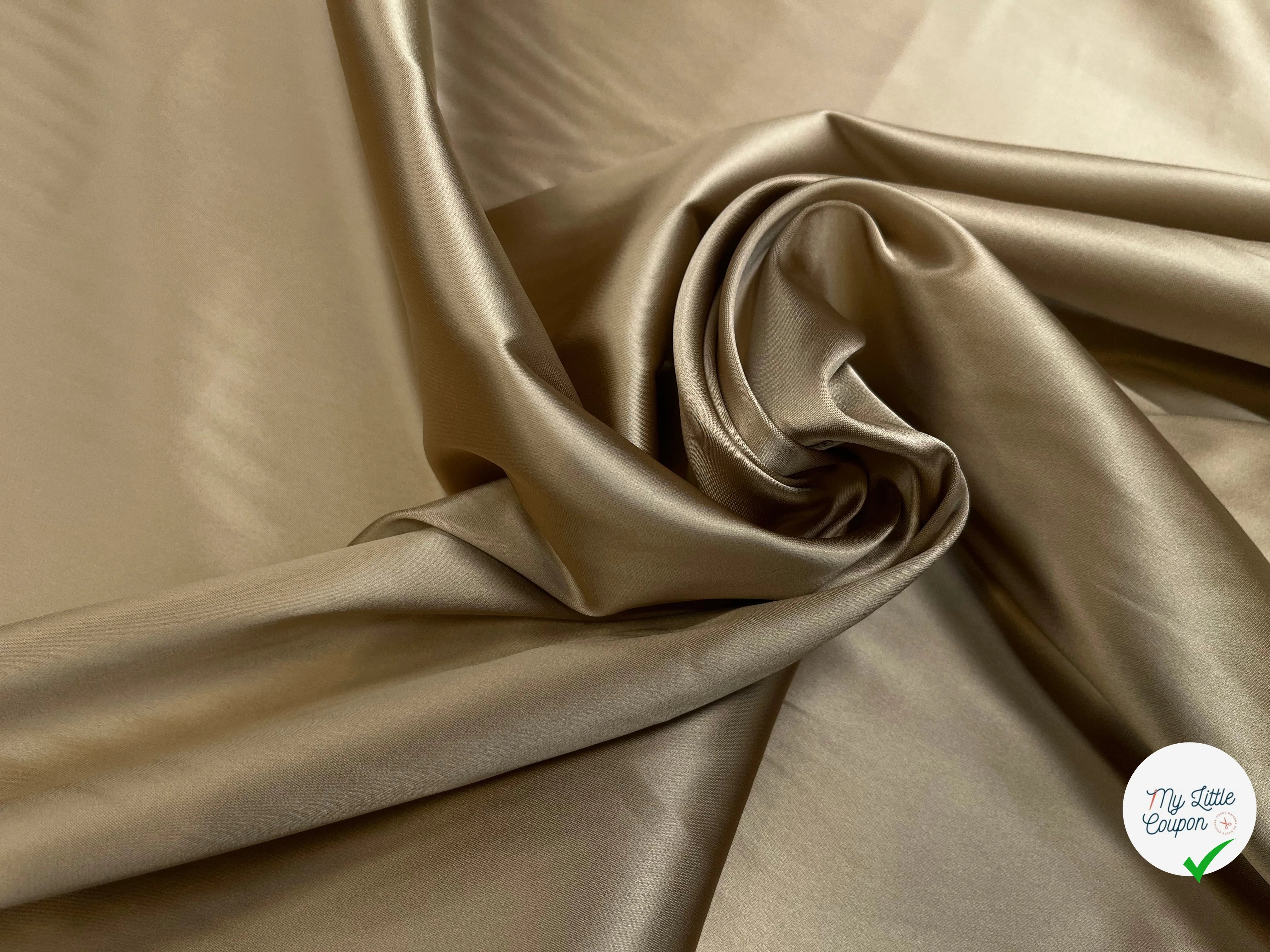 SATIN VISCOSE BEIGE FONCÉ 123CM - My Little Coupon