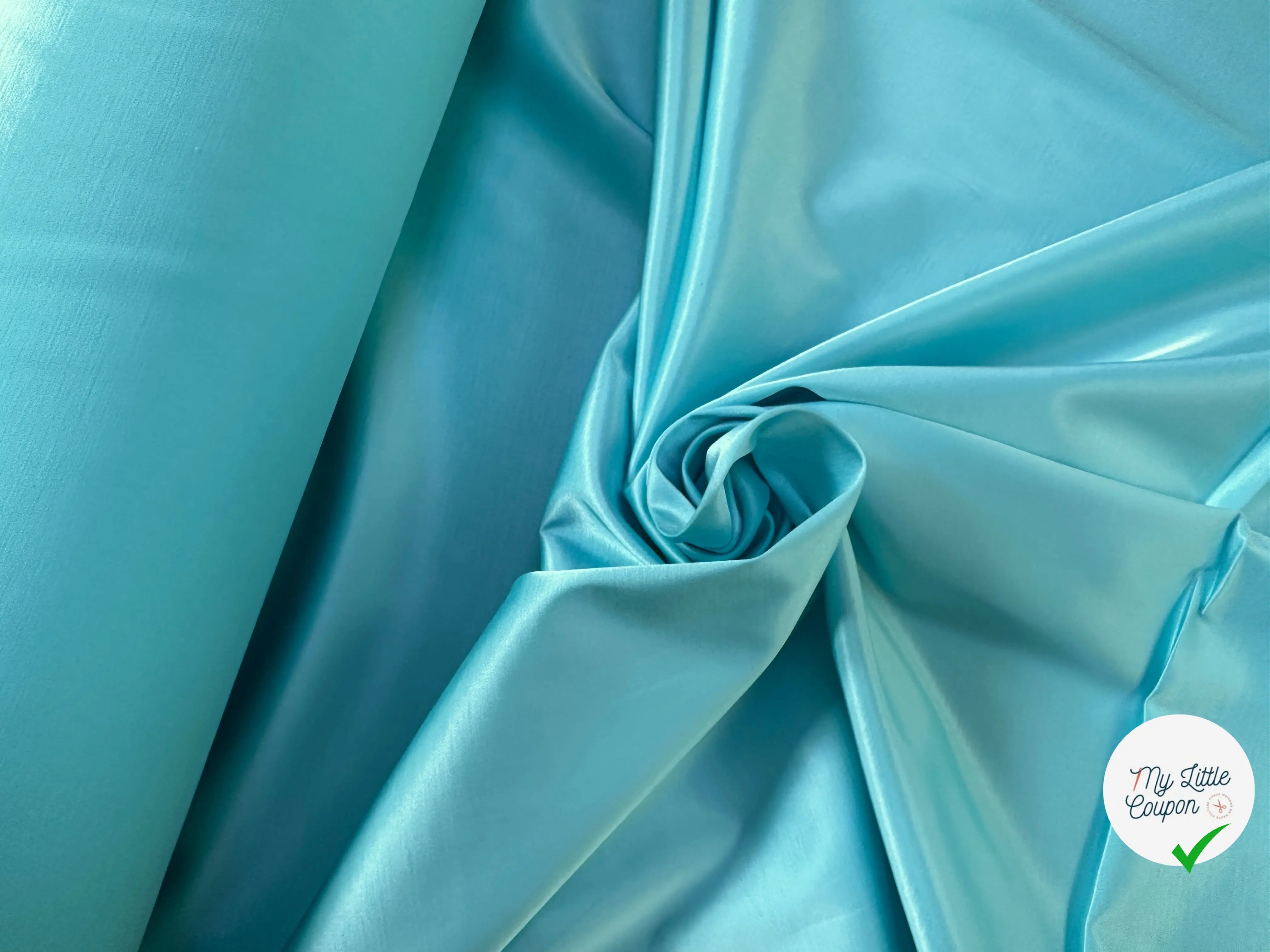 SATIN VISCOSE COTON BLEU LAGOON - My Little Coupon