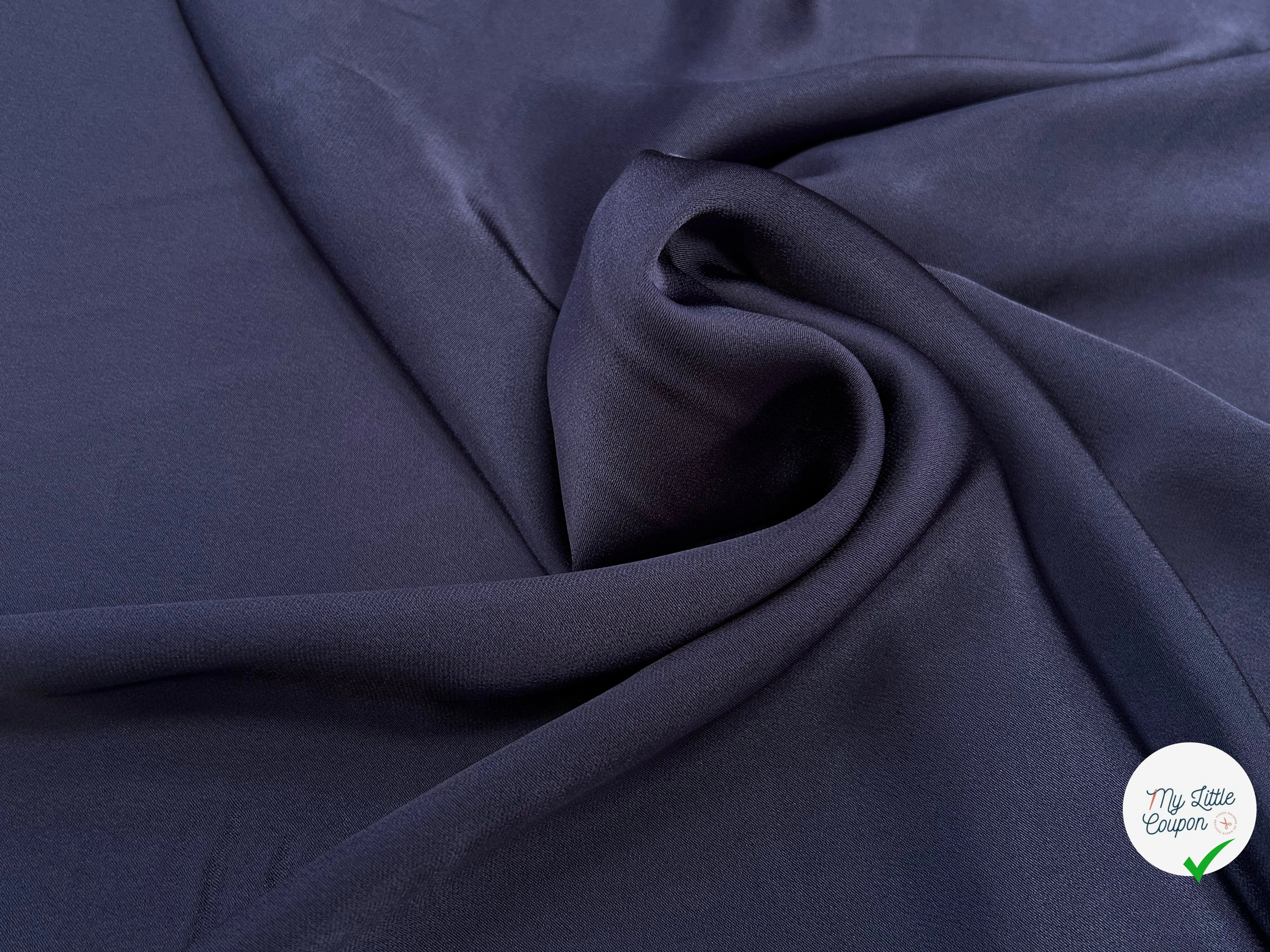 SATIN VISCOSE CRÈPÉ BLEU NUIT - My Little Coupon