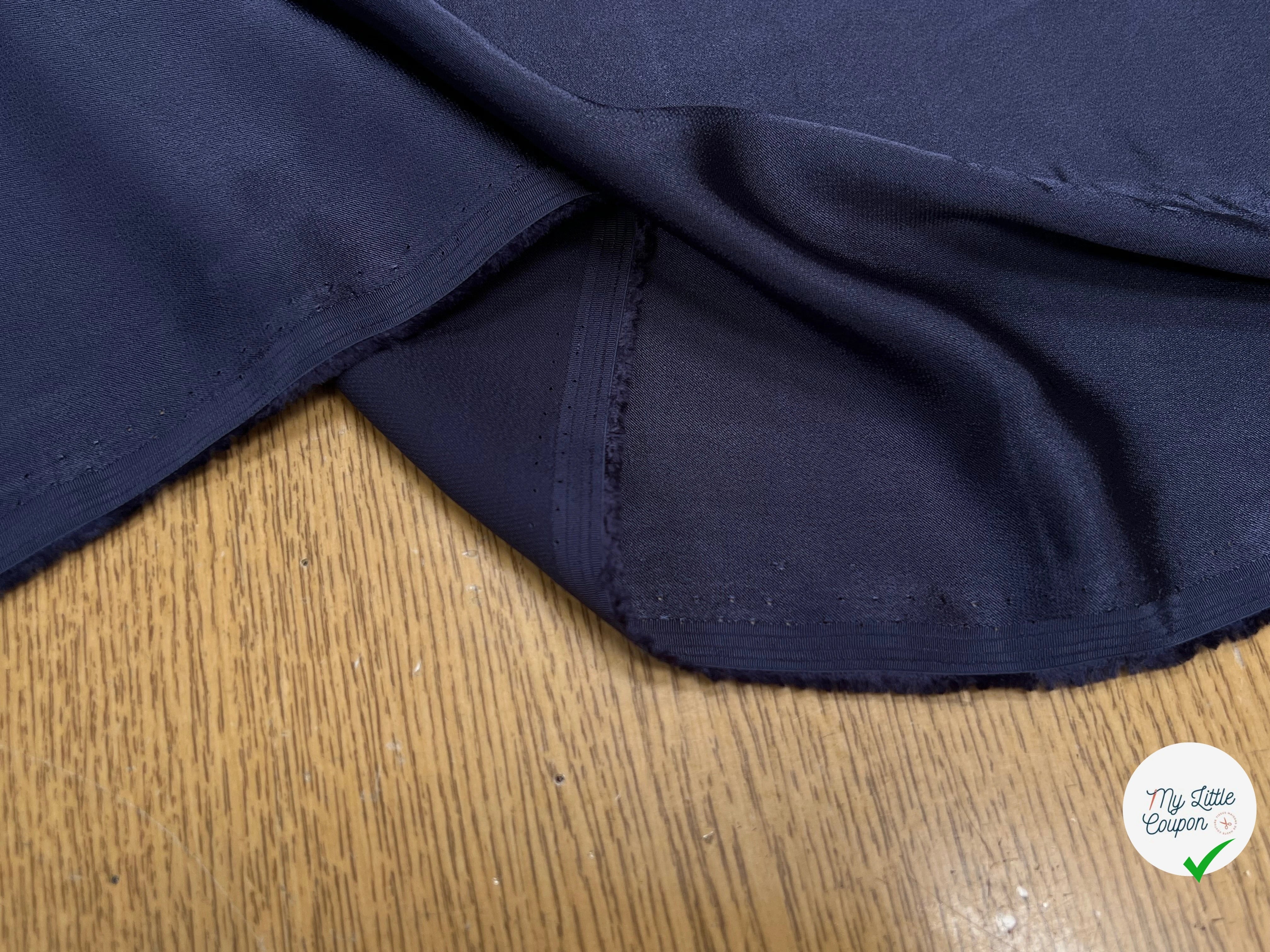 SATIN VISCOSE CRÈPÉ BLEU NUIT - My Little Coupon