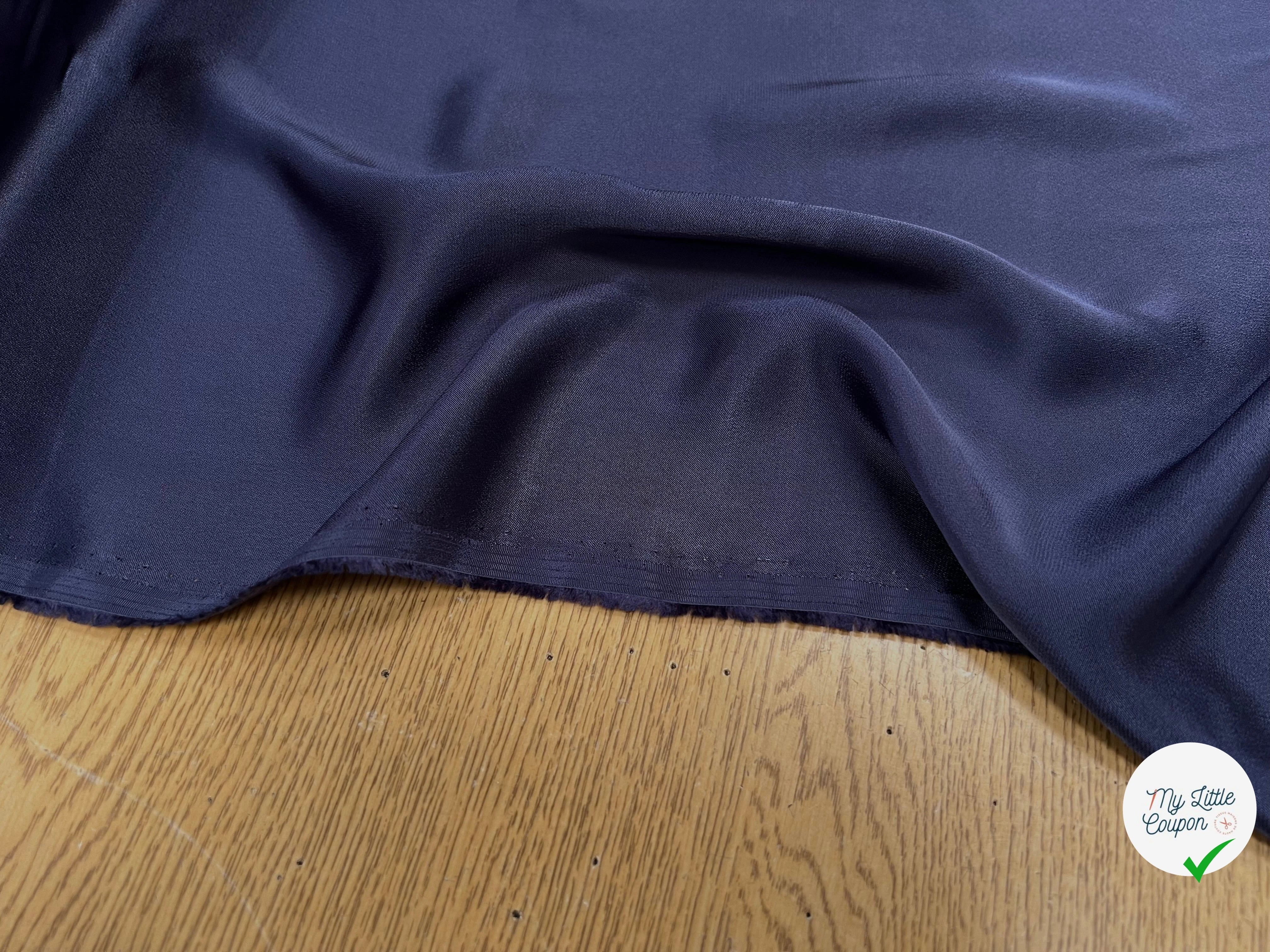 SATIN VISCOSE CRÈPÉ BLEU NUIT - My Little Coupon