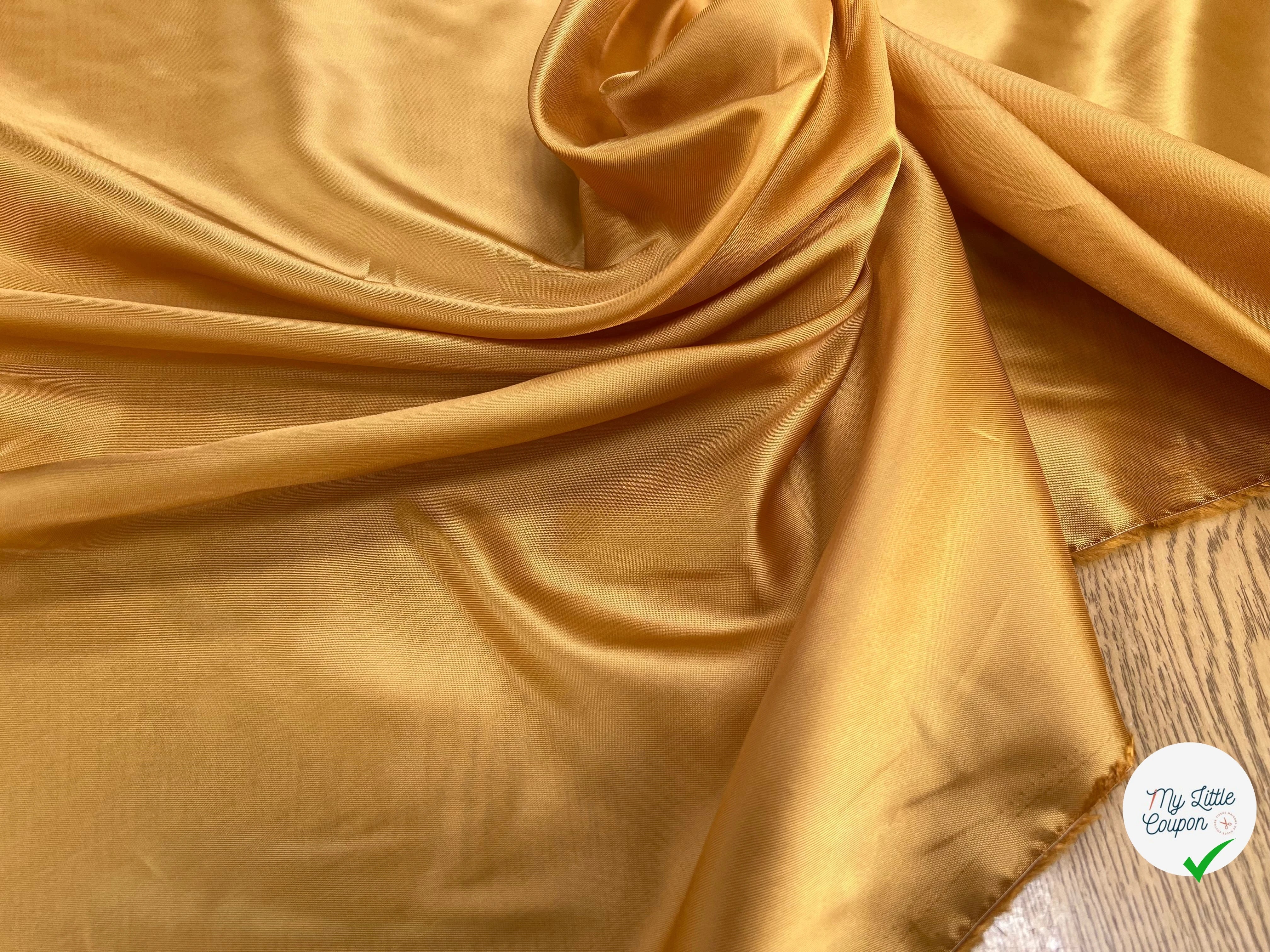 SATIN VISCOSE DOUBLURE MOUTARDE 100% VISCOSE 141CM - My Little Coupon