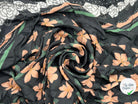 SATIN VISCOSE FINEMENT SERGÉ FLEURS BLUSH SUR FOND NOIR - My Little Coupon - tissu - coudre