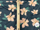 SATIN VISCOSE FINEMENT SERGÉ FLEURS BLUSH SUR FOND NOIR - My Little Coupon - tissu - coudre