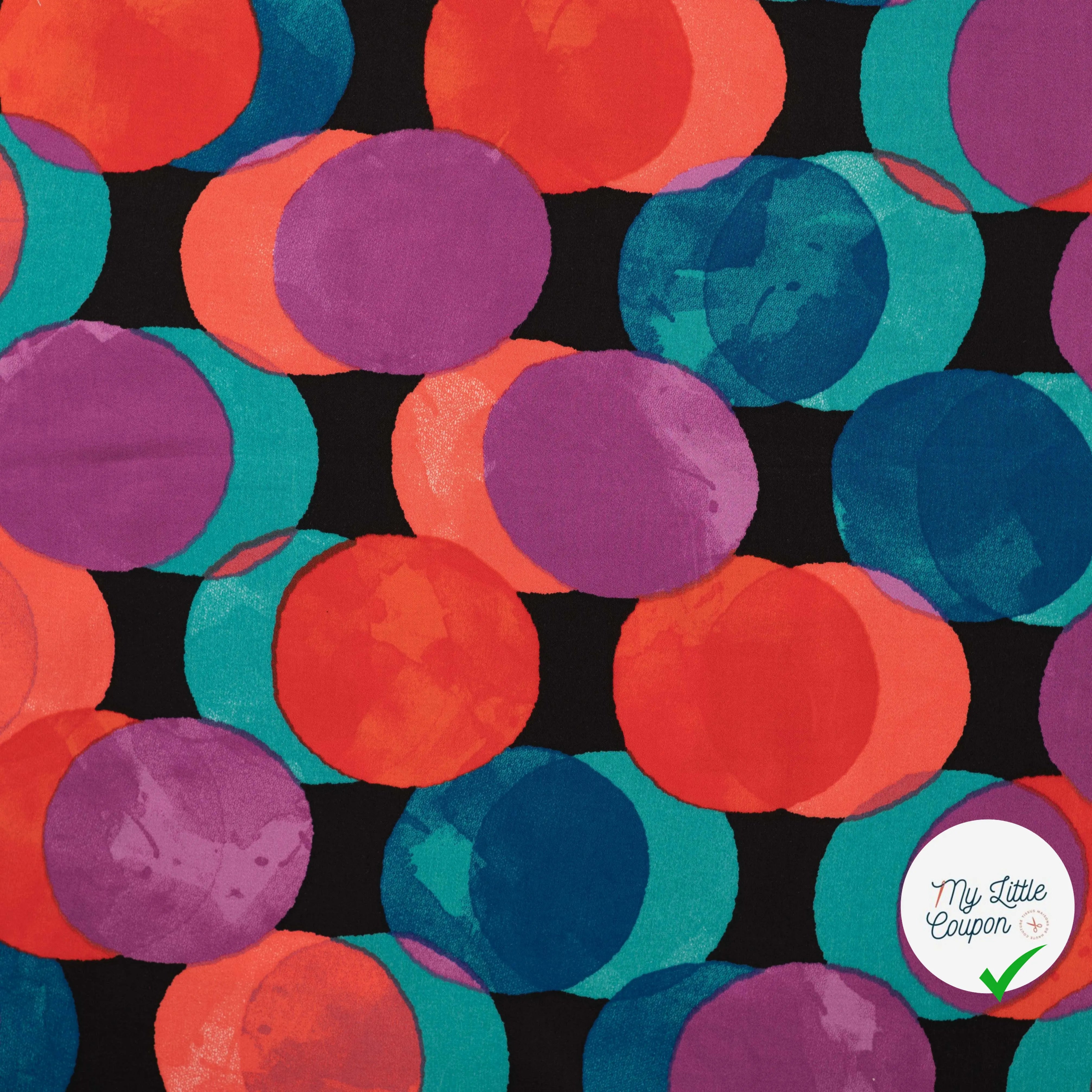 SATIN VISCOSE FUNNY DOTS CYCLAM - My Little Coupon