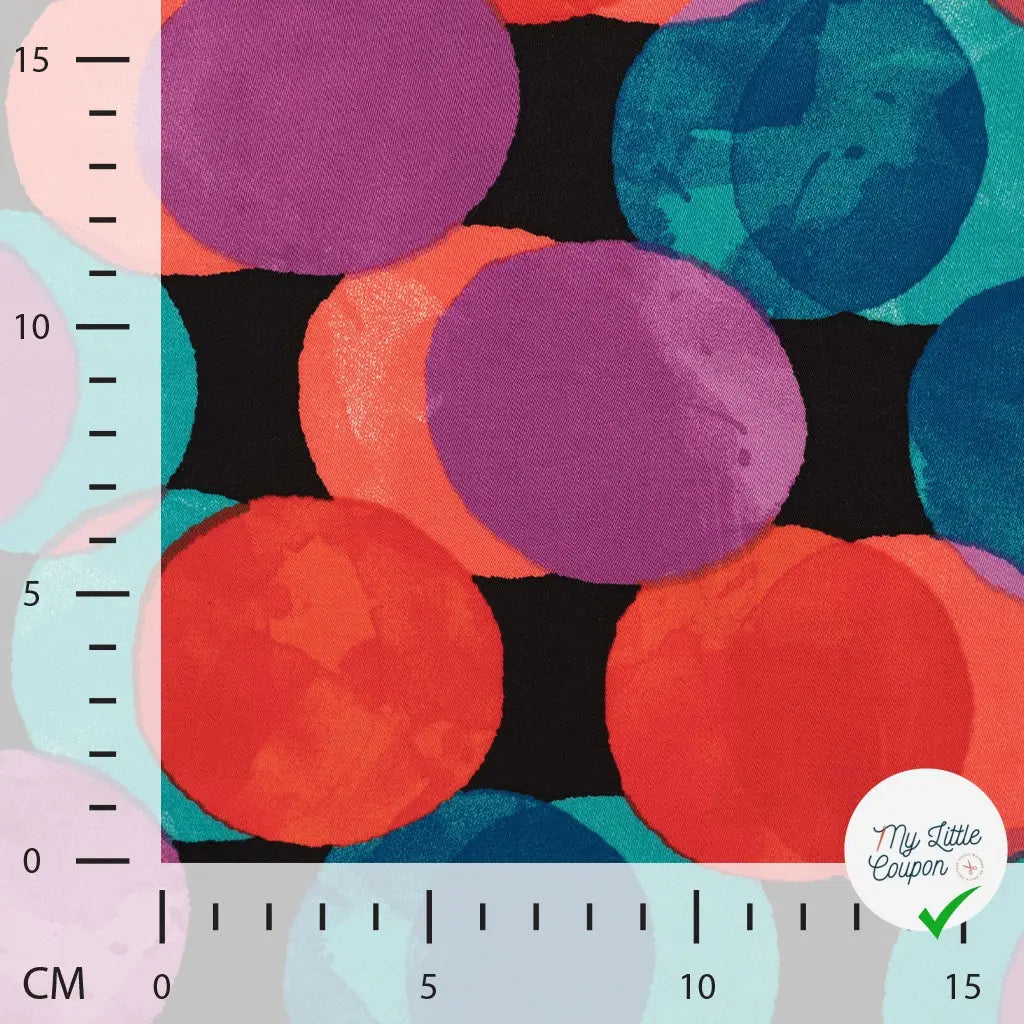 SATIN VISCOSE FUNNY DOTS CYCLAM - My Little Coupon