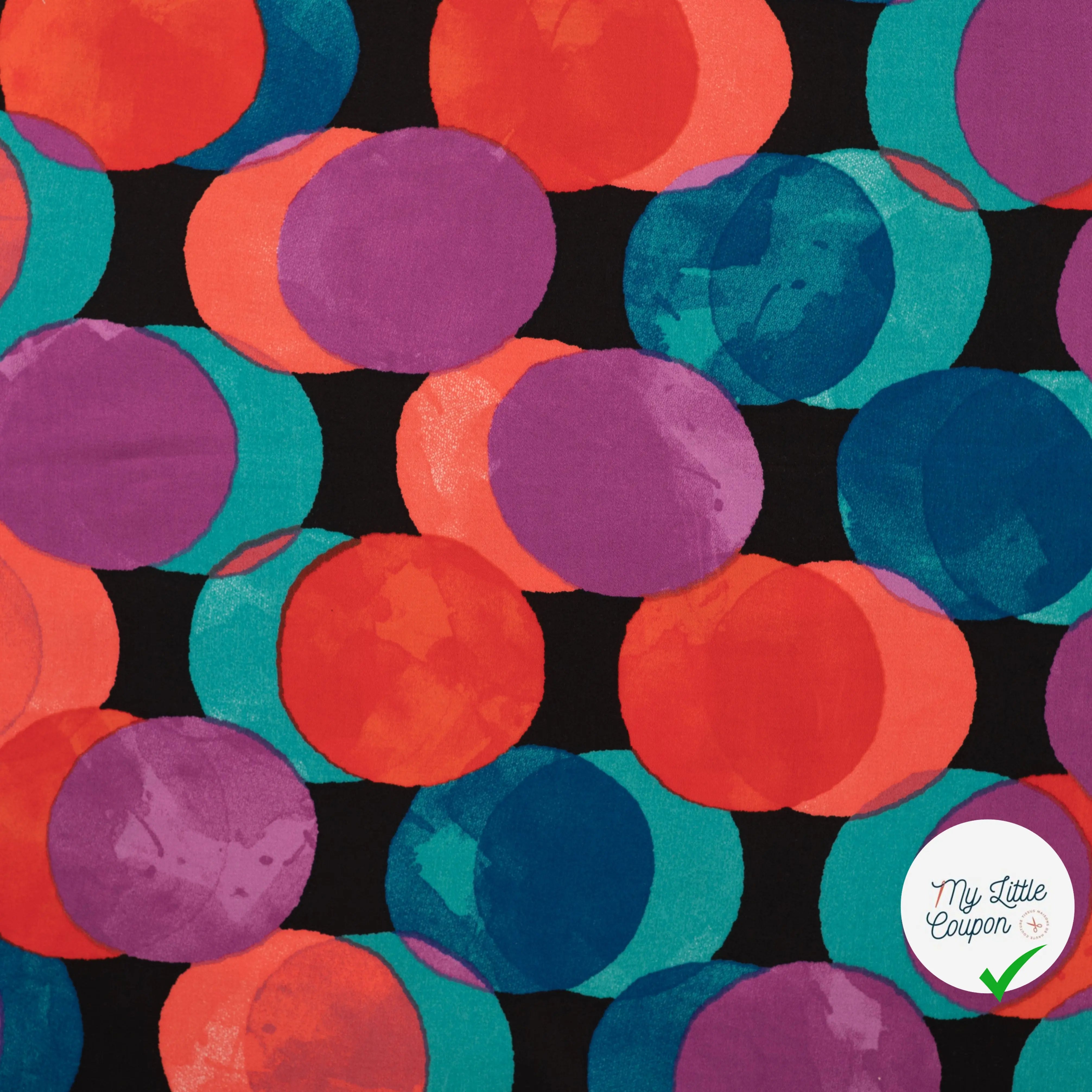 SATIN VISCOSE FUNNY DOTS CYCLAM - My Little Coupon