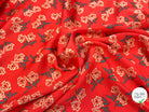 SATIN VISCOSE IMPRIMÉ FLEURS FOND CORAIL SUPER FLUIDE - My Little Coupon