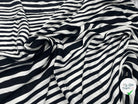 SATIN VISCOSE IMPRIMÉ RAYURES BAYARDÈRE NOIRES - My Little Coupon - tissu - coudre