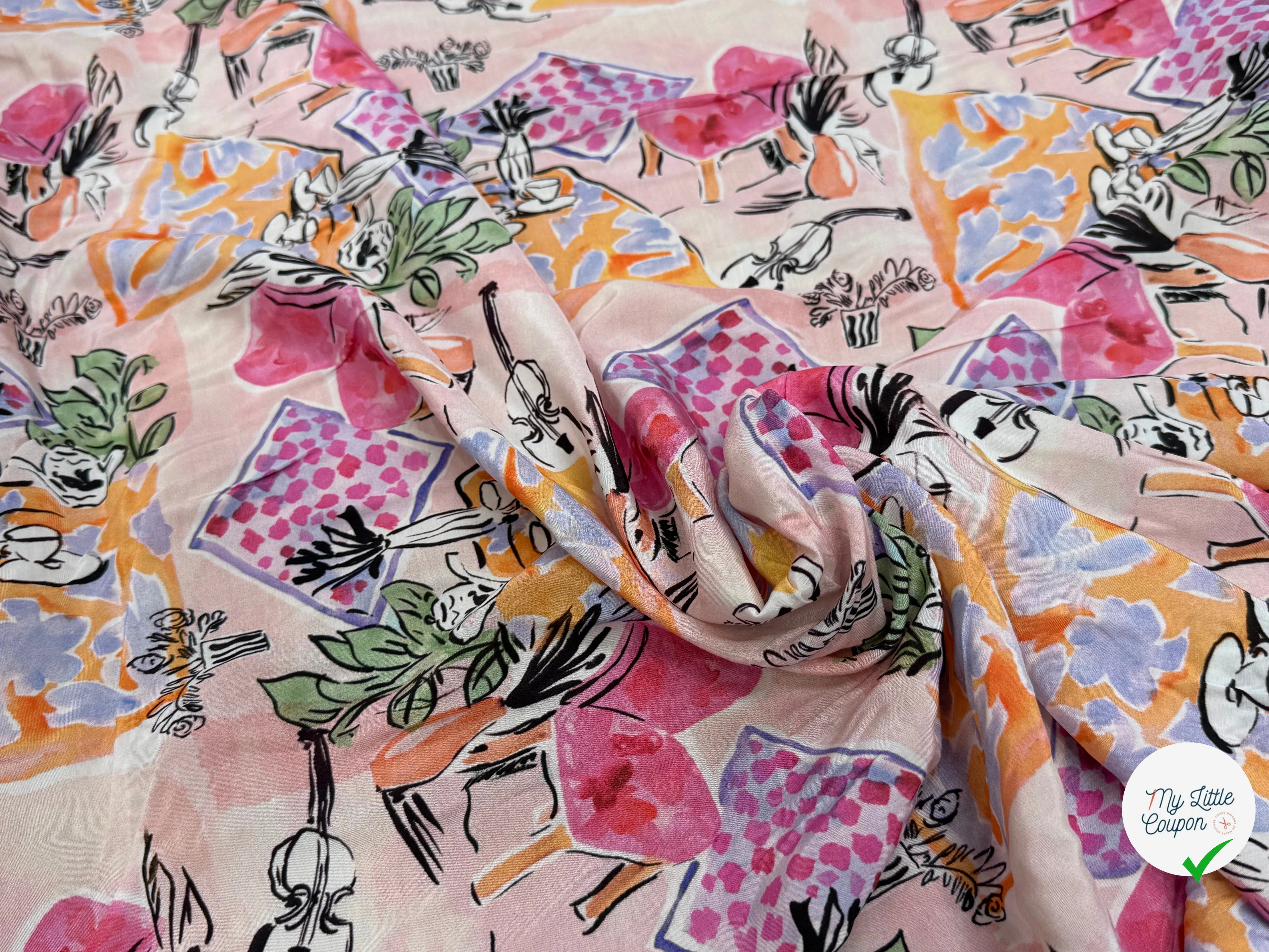 SATIN VISCOSE IMPRIMÉ SMERALDO HOME - My Little Coupon