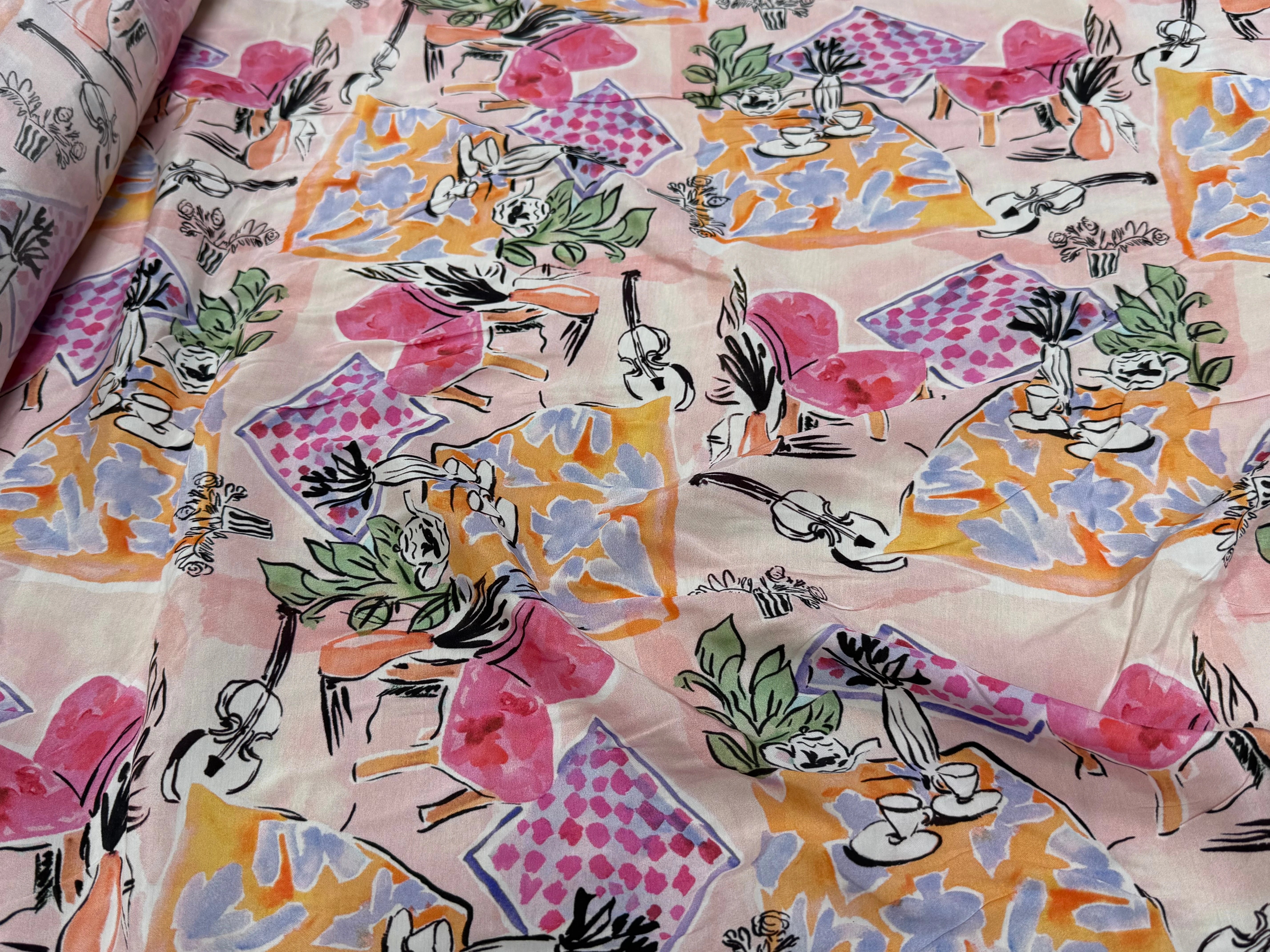 SATIN VISCOSE IMPRIMÉ SMERALDO HOME - My Little Coupon