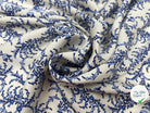 SATIN VISCOSE IMPRIMÉE FLORA PROVENZA VARIANTE BLEU MSO