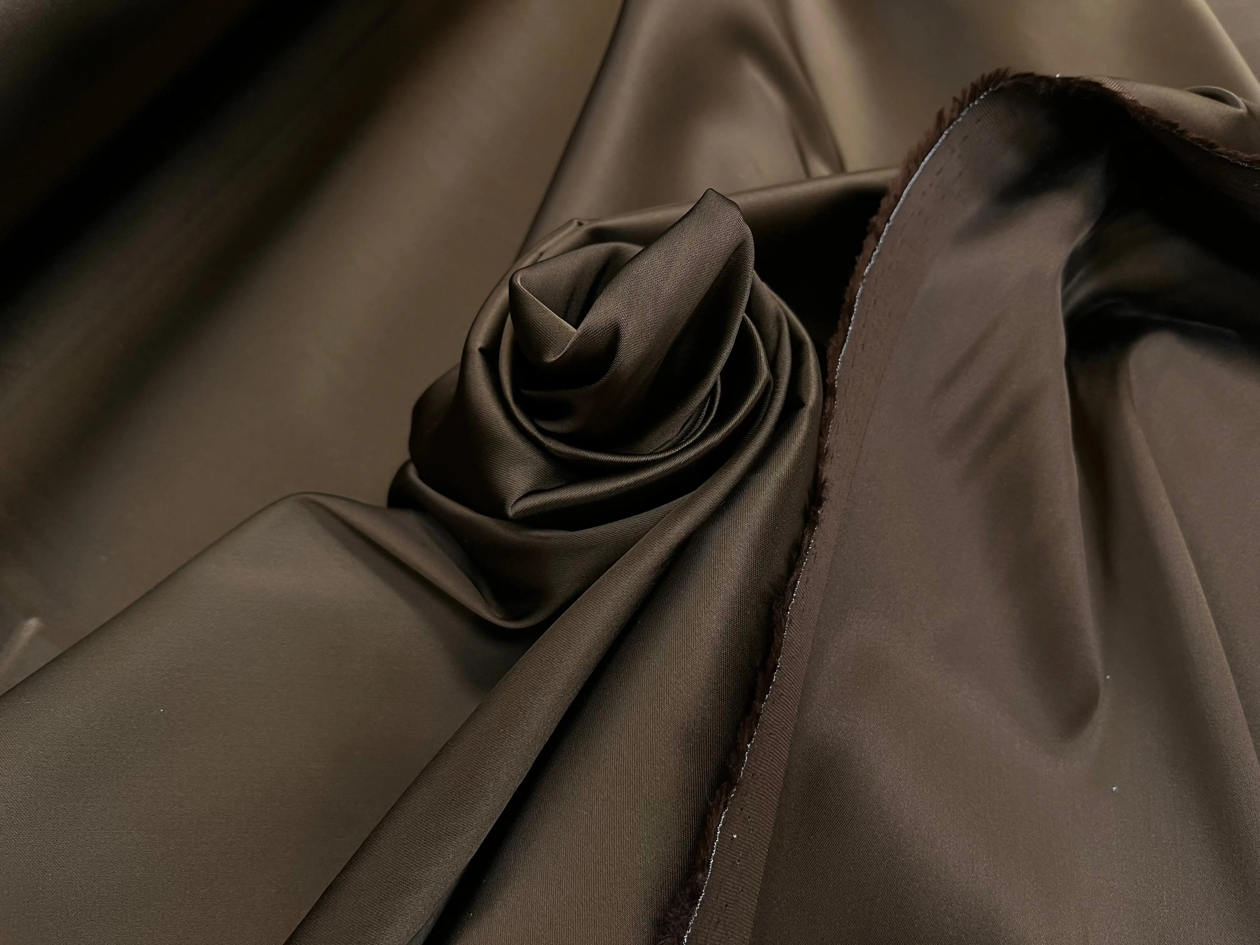 SATIN  VISCOSE LOURD CAFÉ DOLCÉ STRETCH - My Little Coupon