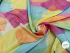SATIN VISCOSE MERALDO ARLEQUIN IMPRIMÉ GRAPHIQUE PASTEL - My Little Coupon